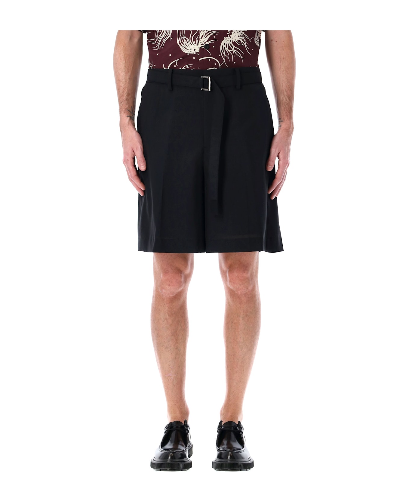 Sacai Pleated Shorts - BLACK