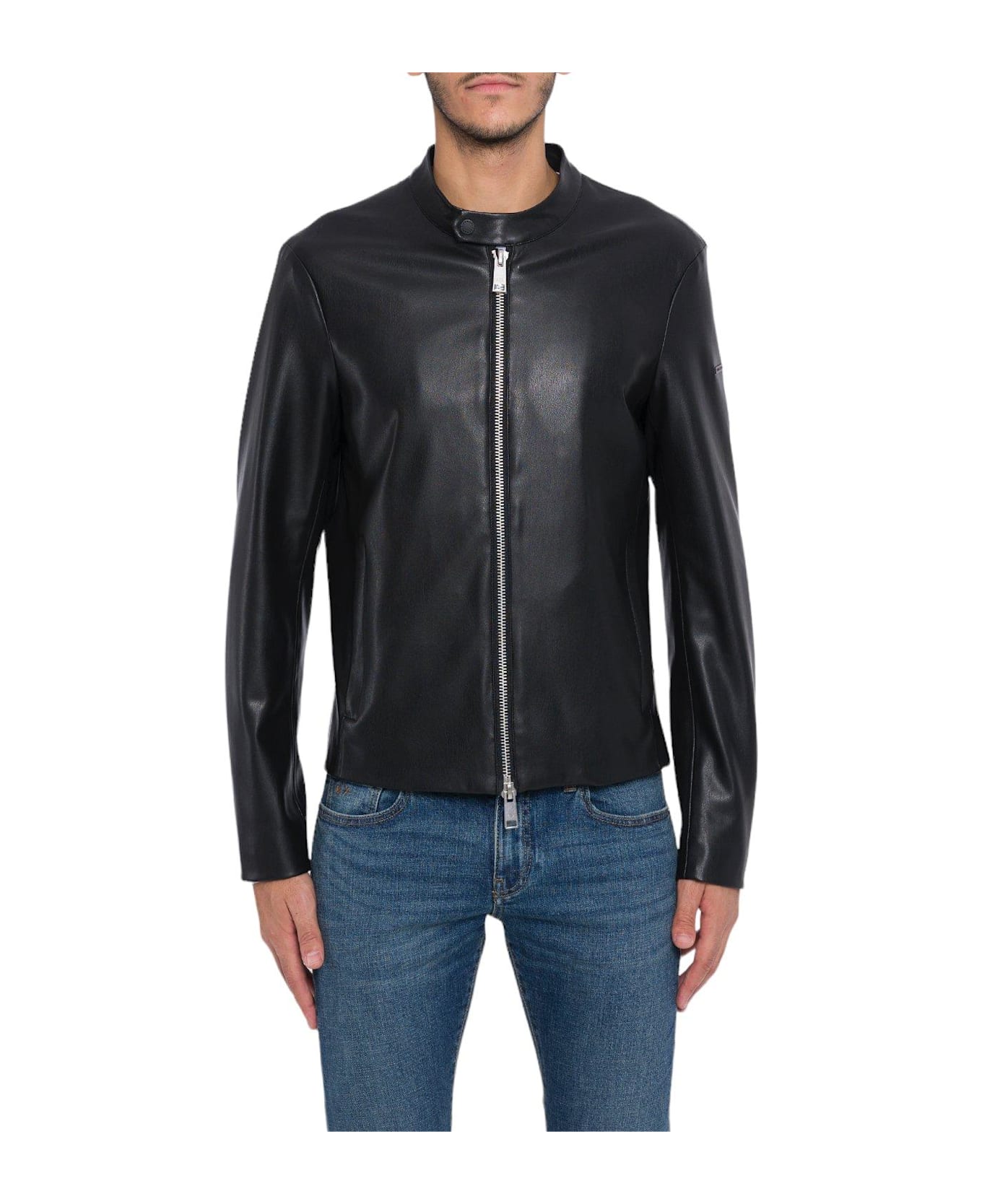 Armani Collezioni Zipped Bomber Jacket - Black