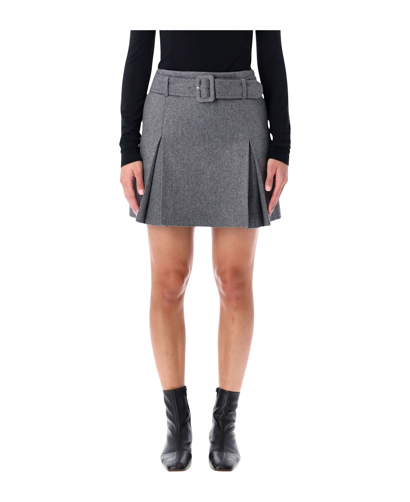 A.P.C. Cecile Wool Mini Skirt - HEATER GREY