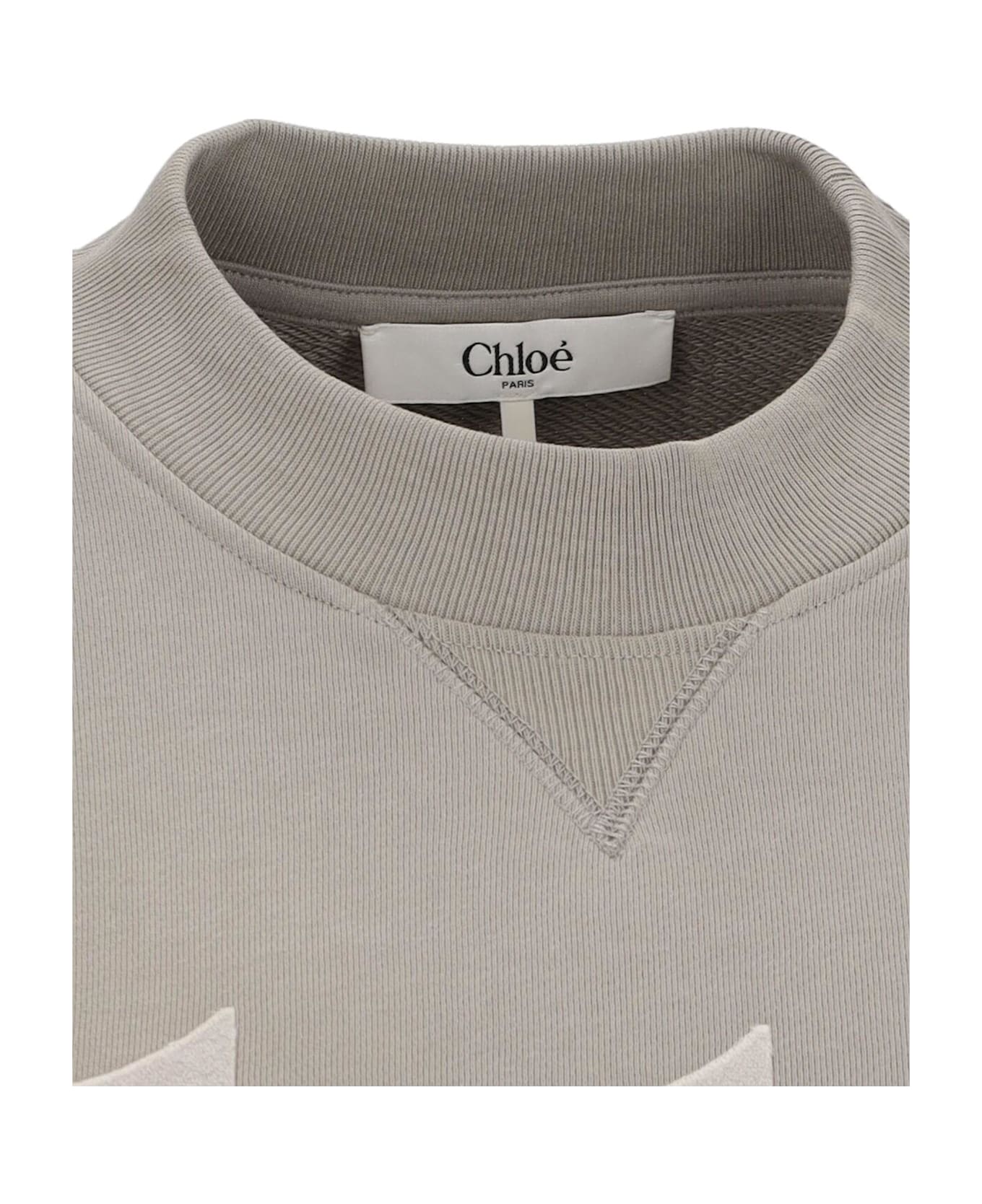 Chloé Logo Crewneck Sweatshirt - Grigio