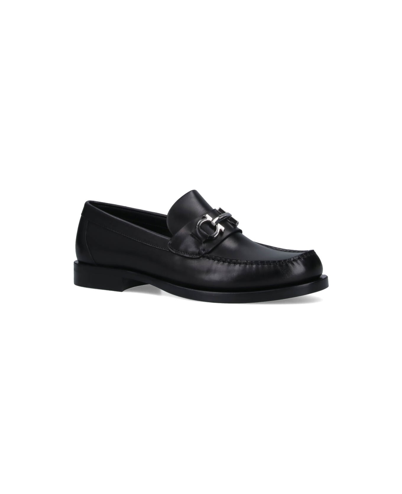 Ferragamo 'gancini' Loafers - Black