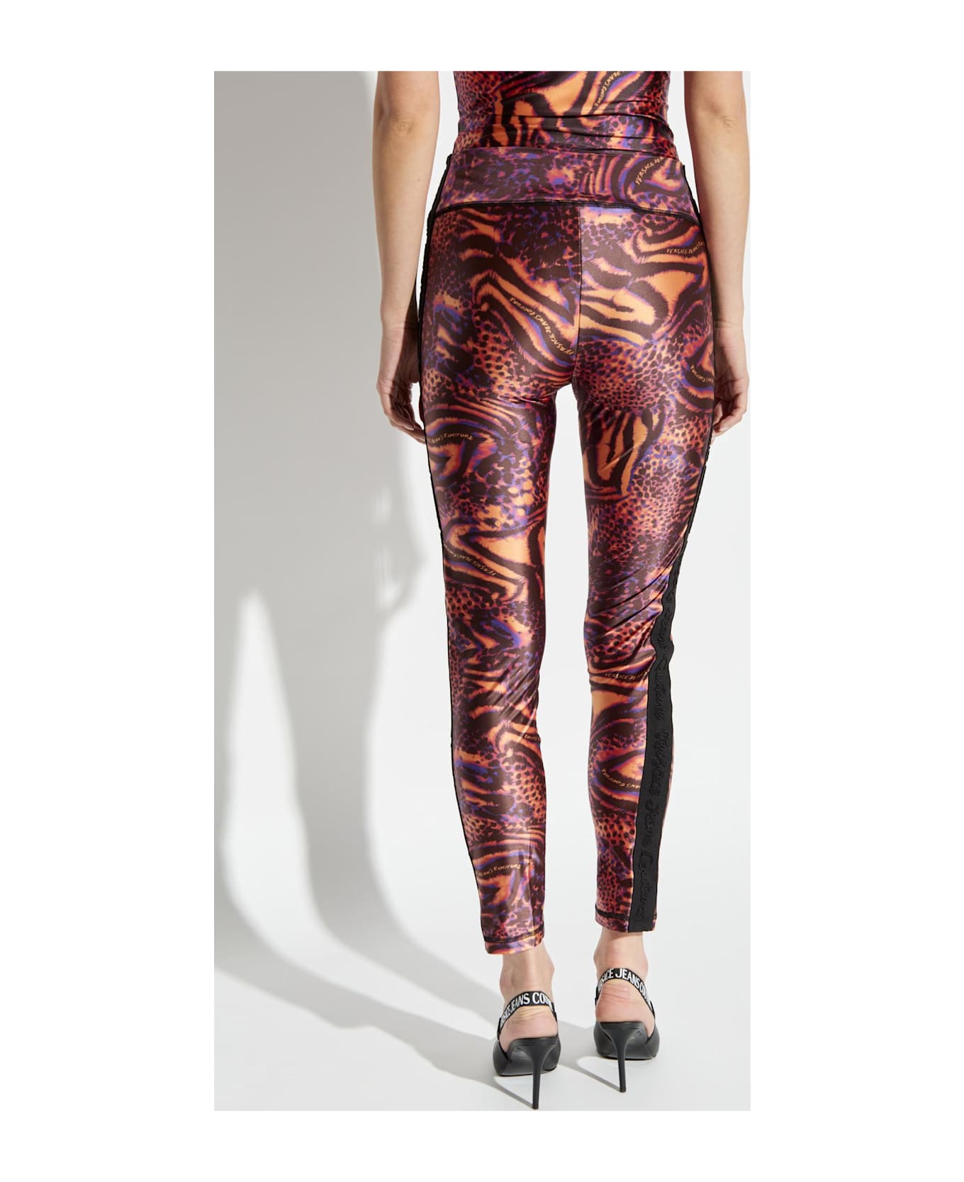 Versace Jeans Couture Leggings With Animal Print - MULTICOLOUR