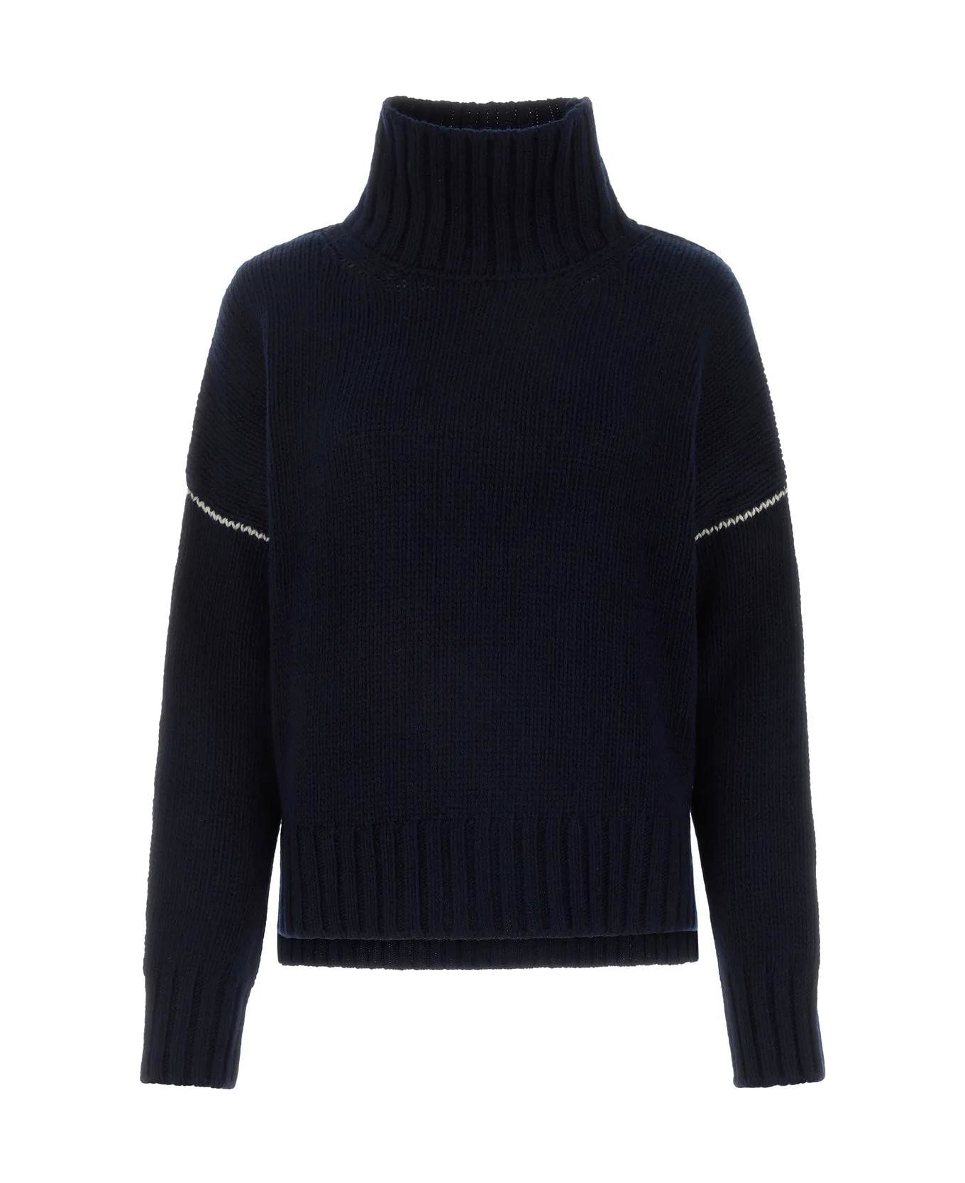 Woolrich Midnight Blue Wool Sweater - Blue