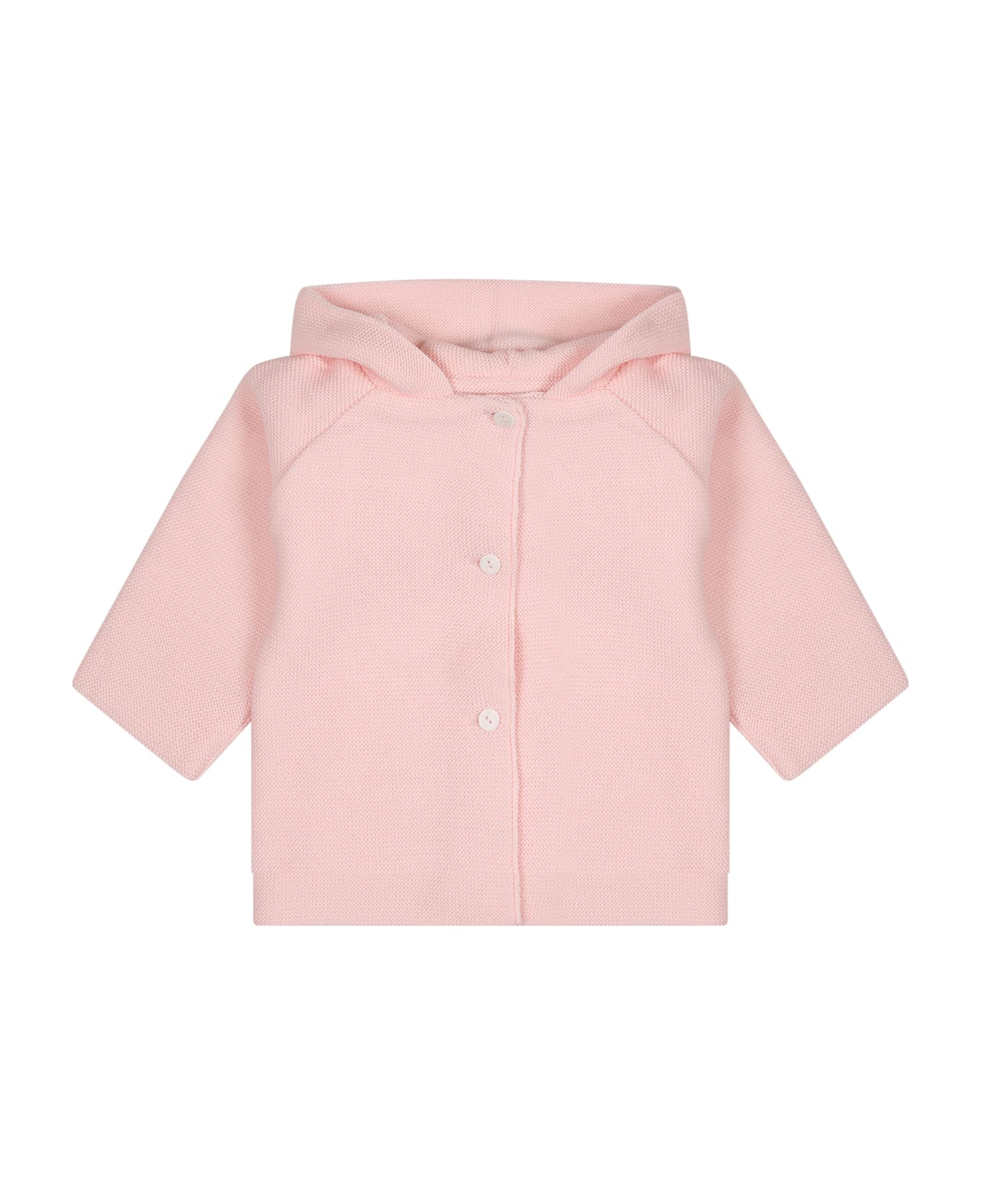 Little Bear Pink Coat For Baby Girl - Pink