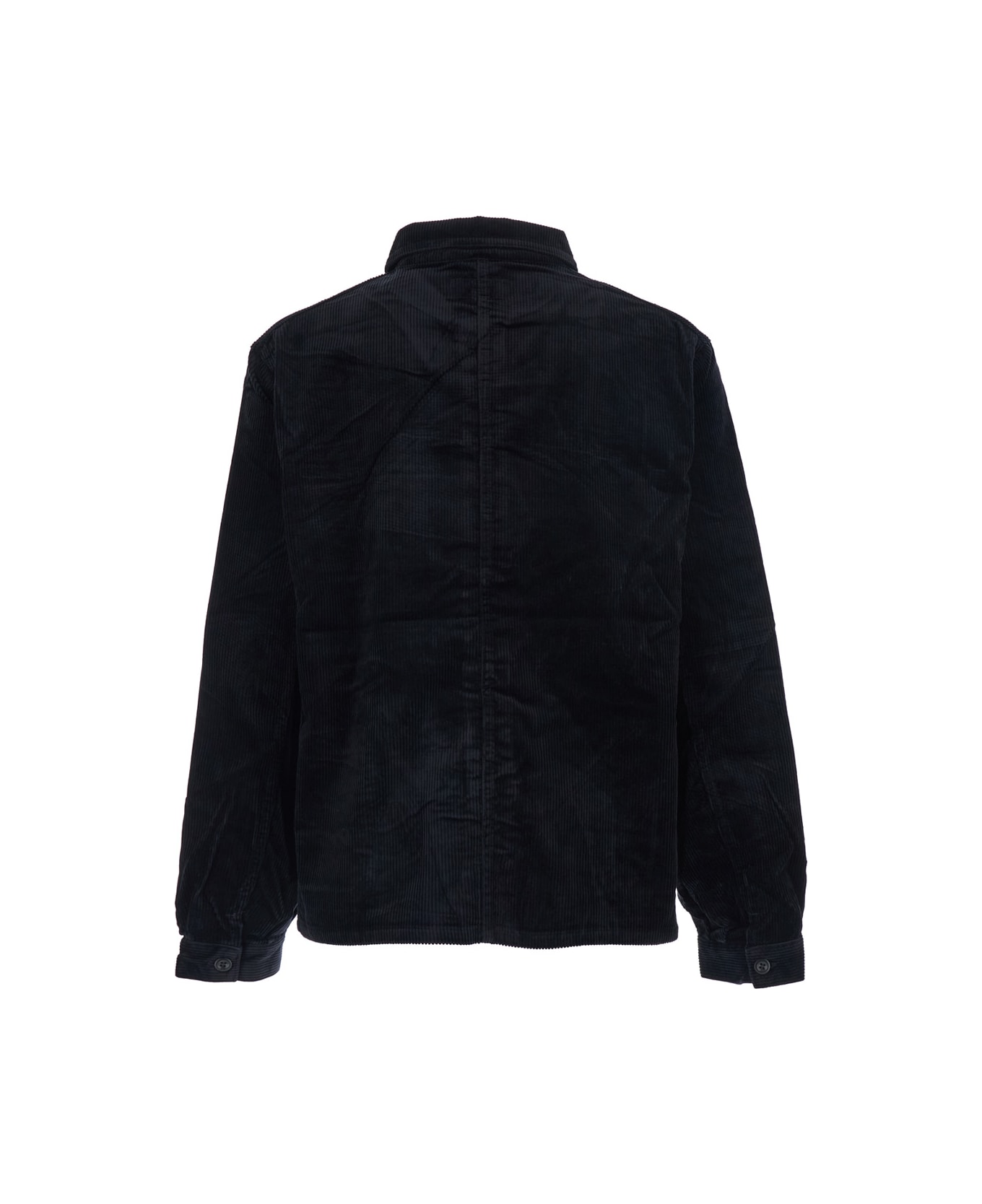 Polo Ralph Lauren Black Jacket With Classic Collar And One Front Patch Pocket In Corduroy Woman - Black