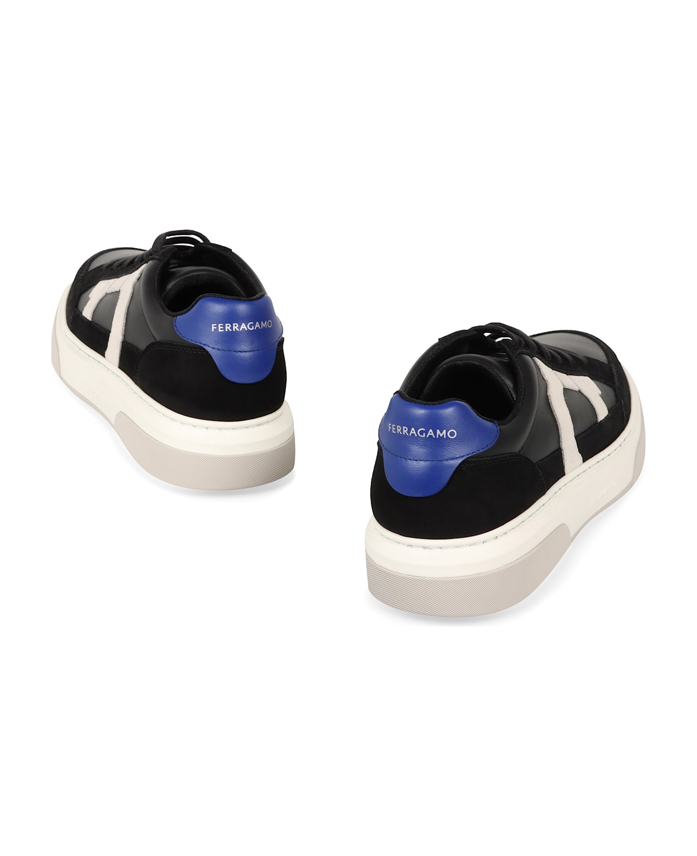 Ferragamo Leather Low-top Sneakers - black