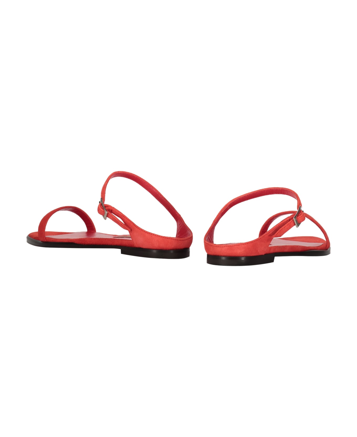 Missoni Leather Flat Sandals - red