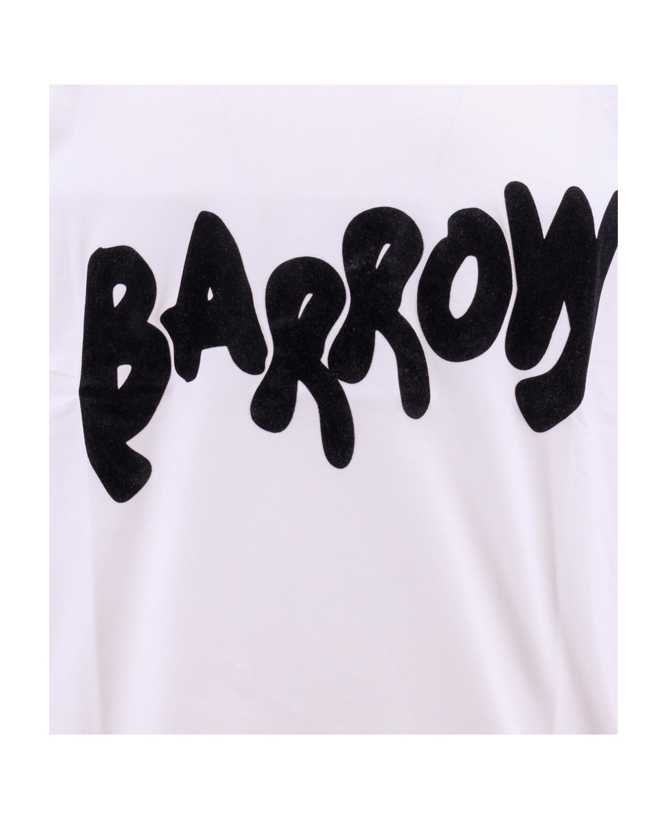 Barrow White T-shirt With Contrast Lettering Logo - White