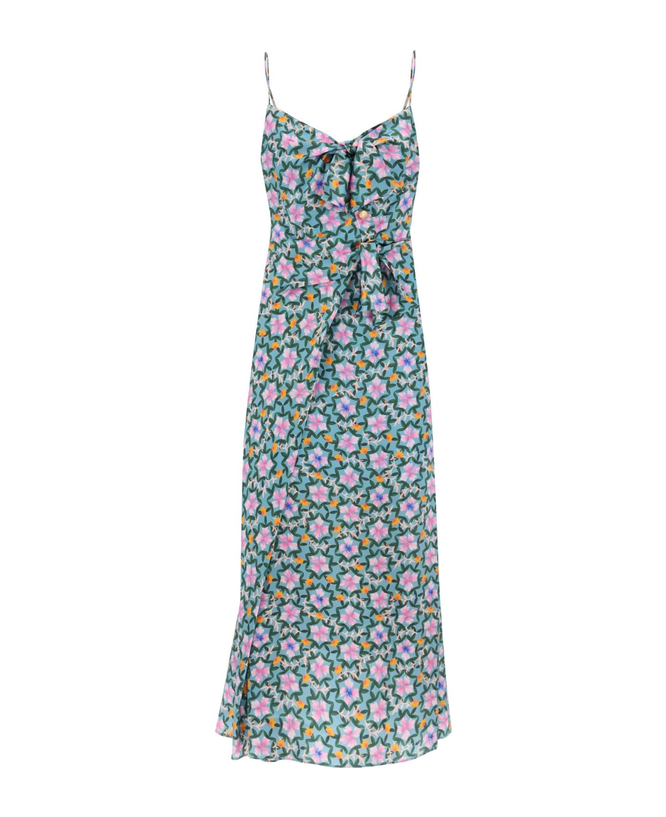 Saloni Penelope Floral Maxi Dress - SORREL TEAL (Light blue)