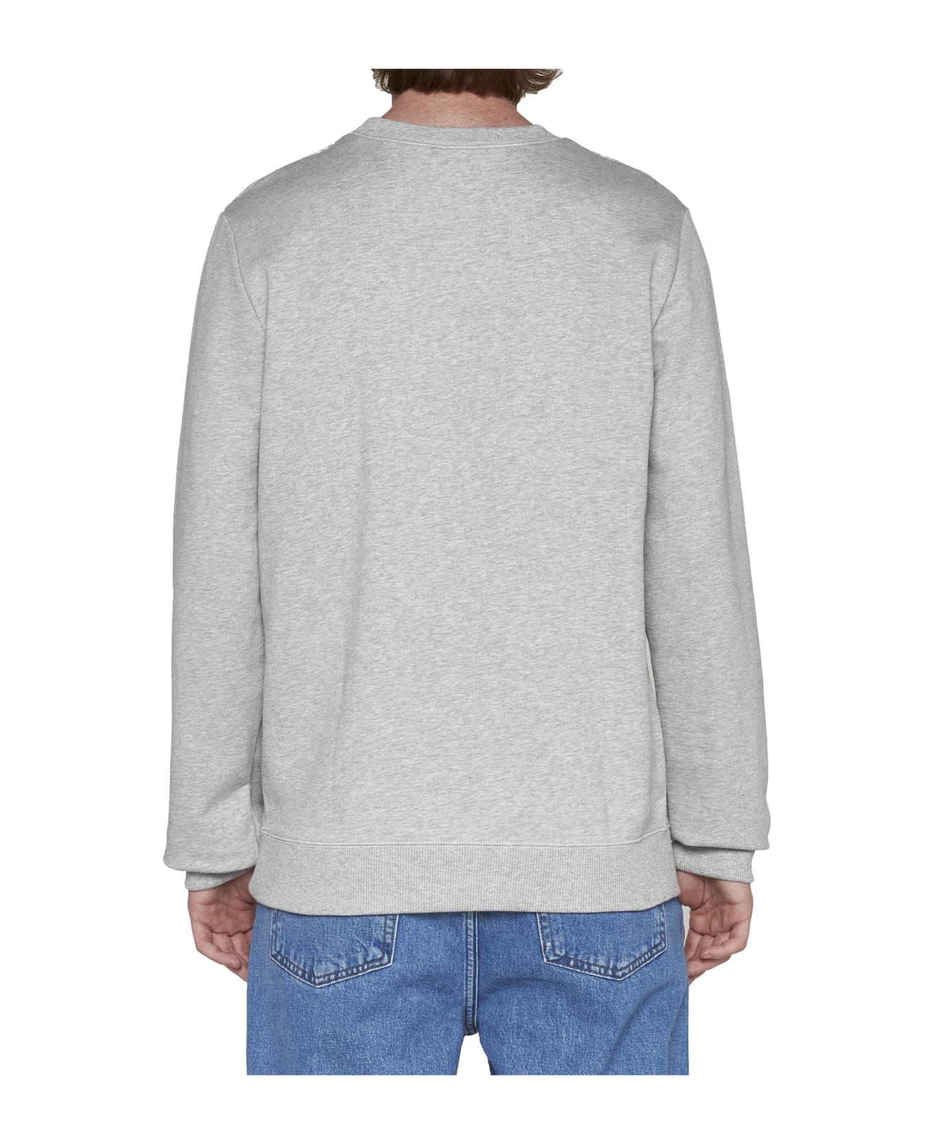 A.P.C. Sweatshirt With Logo - Heathered light grey フリース