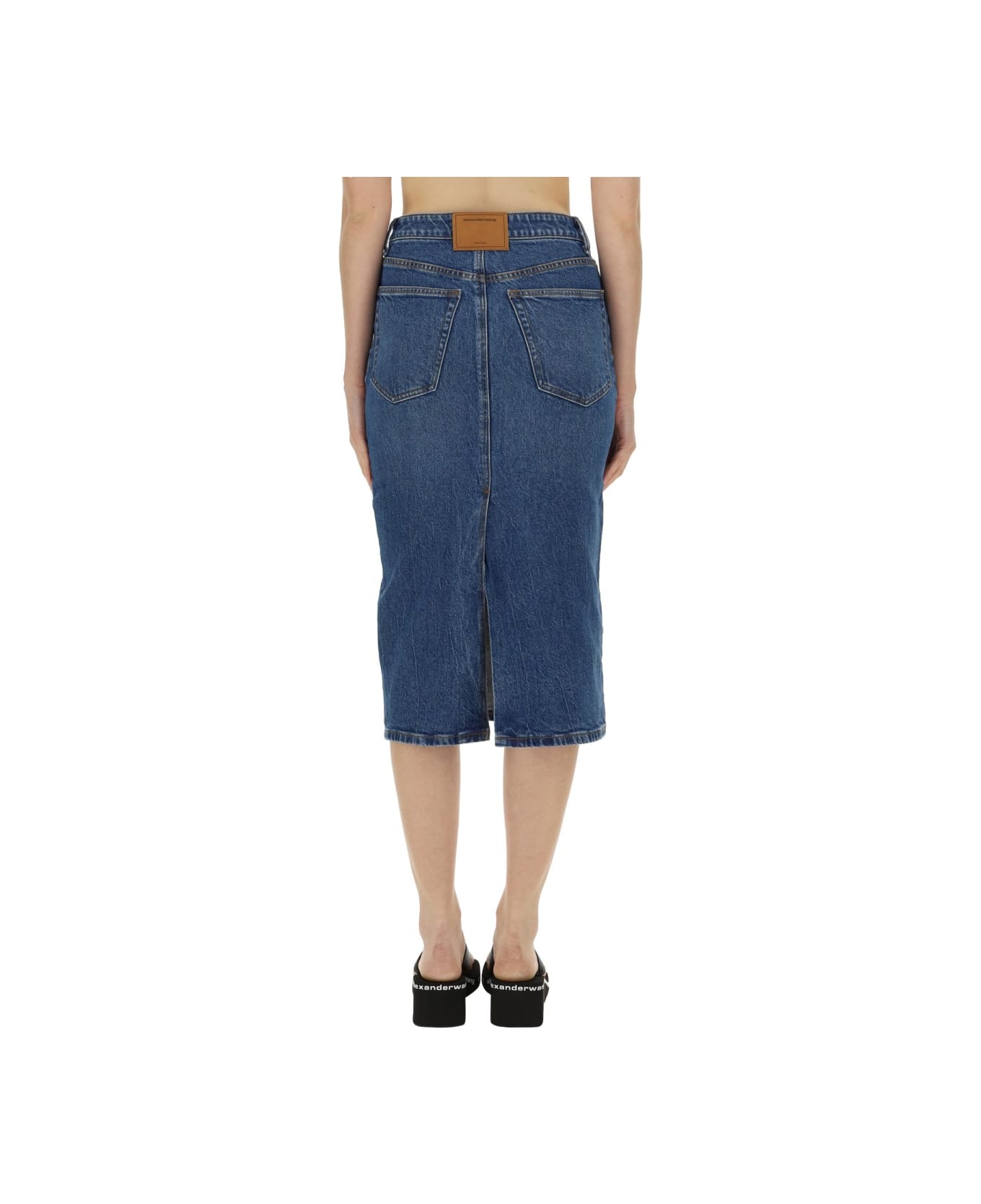 T by Alexander Wang Midi Skirt - Deep Blue