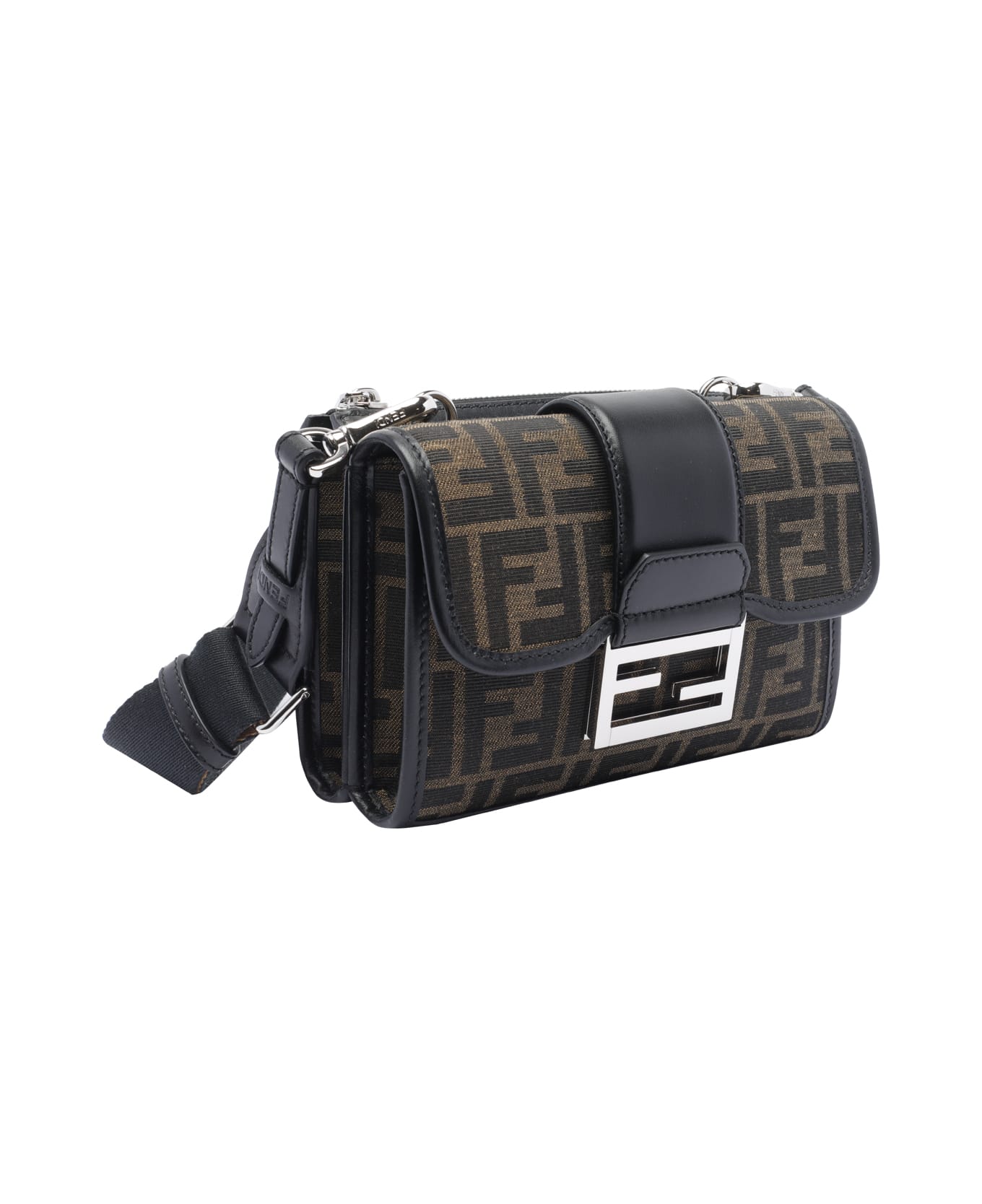 Fendi Double Baguette Crossbody Bag - Brown
