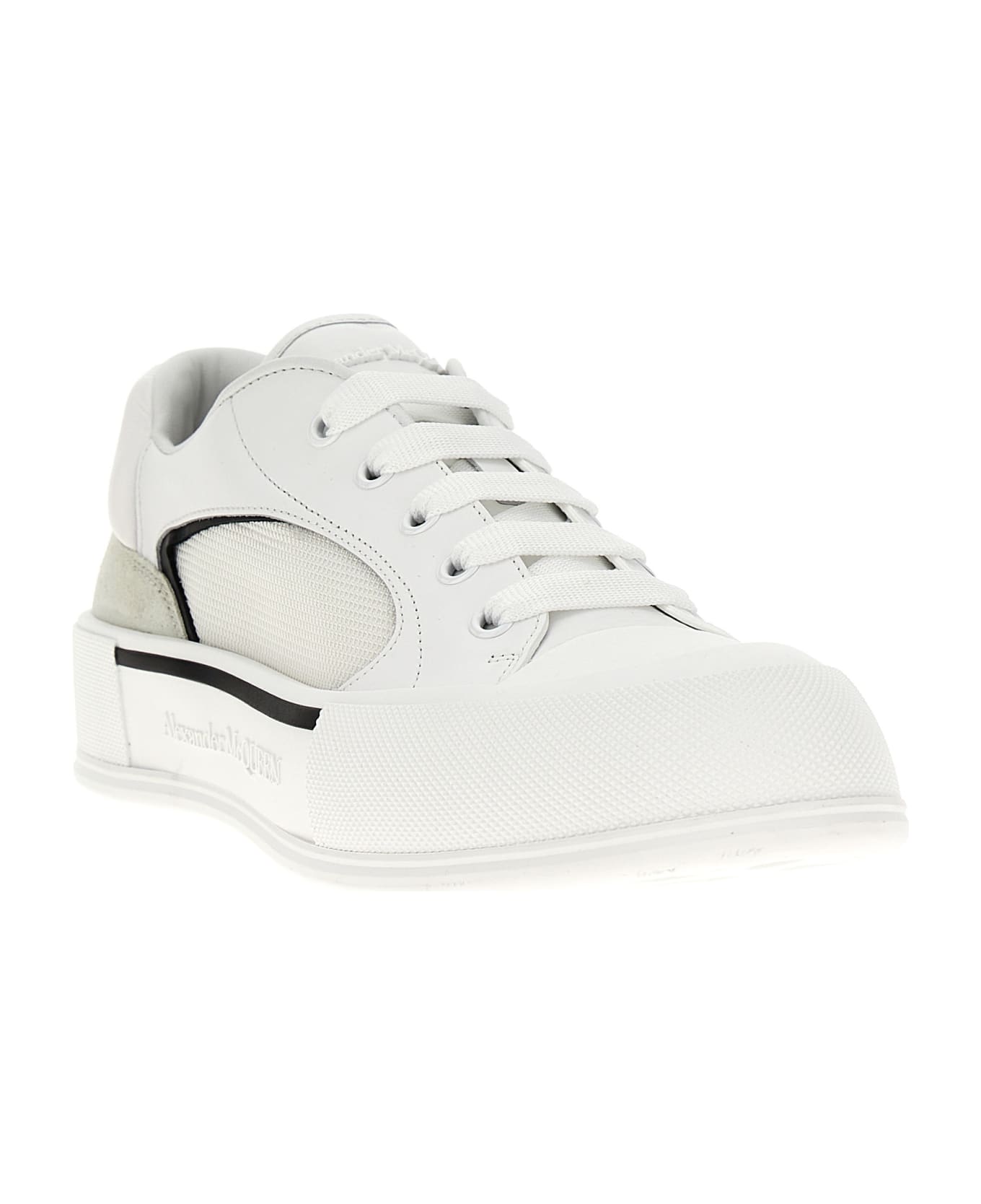 Alexander McQueen 'neoprene Canvas' Sneakers - White/Black