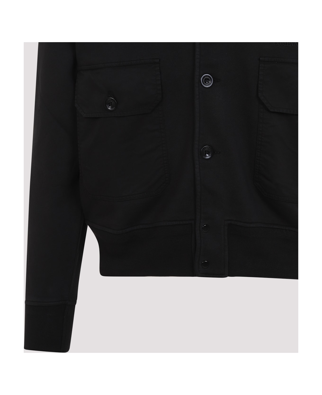 C.P. Company Full Button Sweatshirt - Black