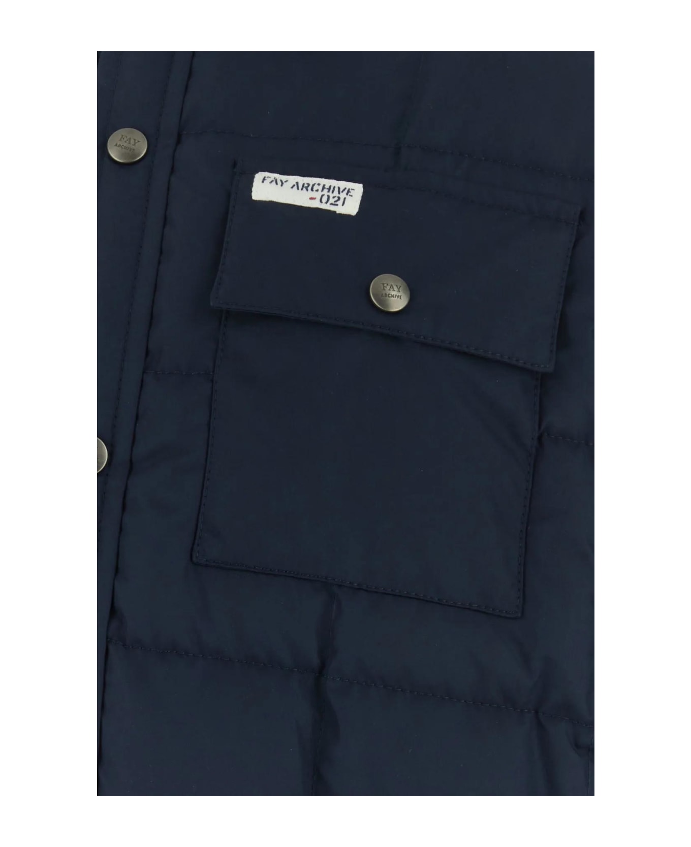 Fay Navy Blue Polyester Down Jacket - U812