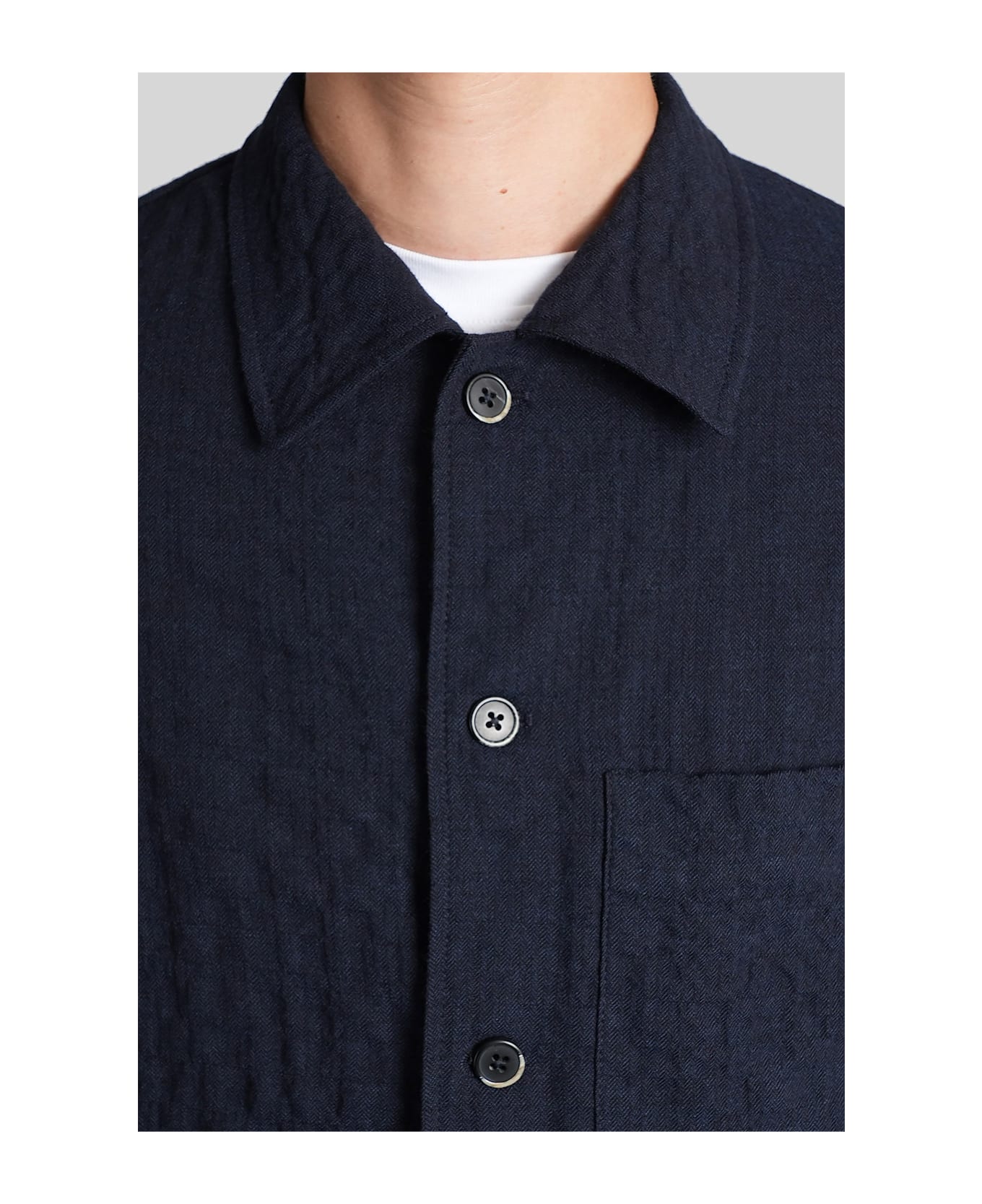 Barena Cedrone Casual Jacket In Blue Viscose - blue