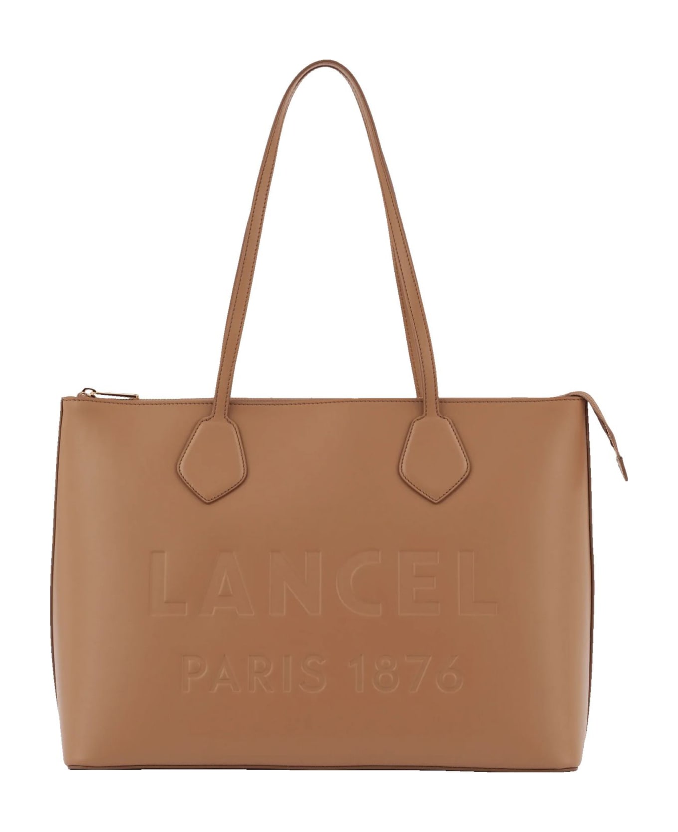 Lancel Brown Smooth Cowhide Leather Tote Bag