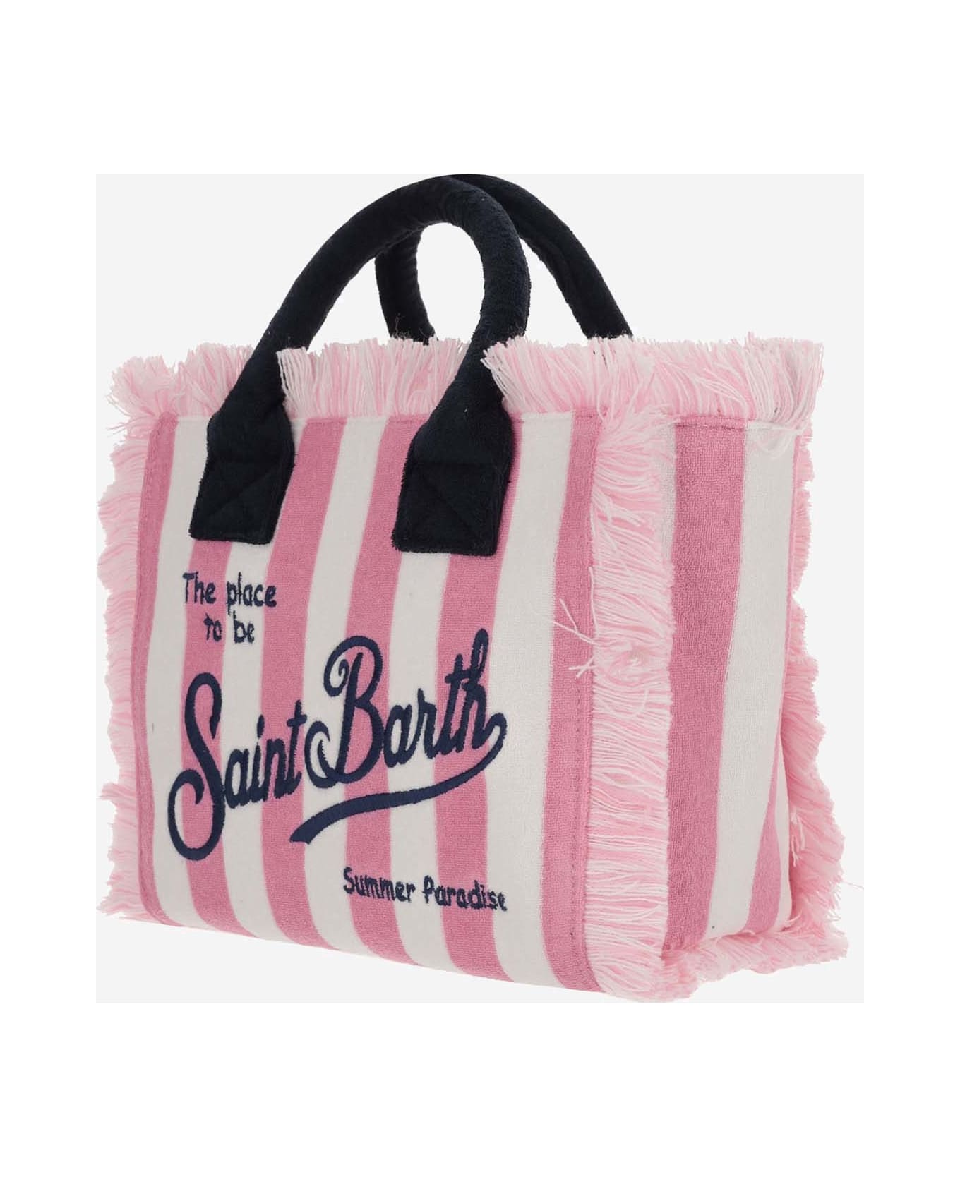MC2 Saint Barth Colette Tote Bag With Striped Pattern And Logo - Pink トートバッグ