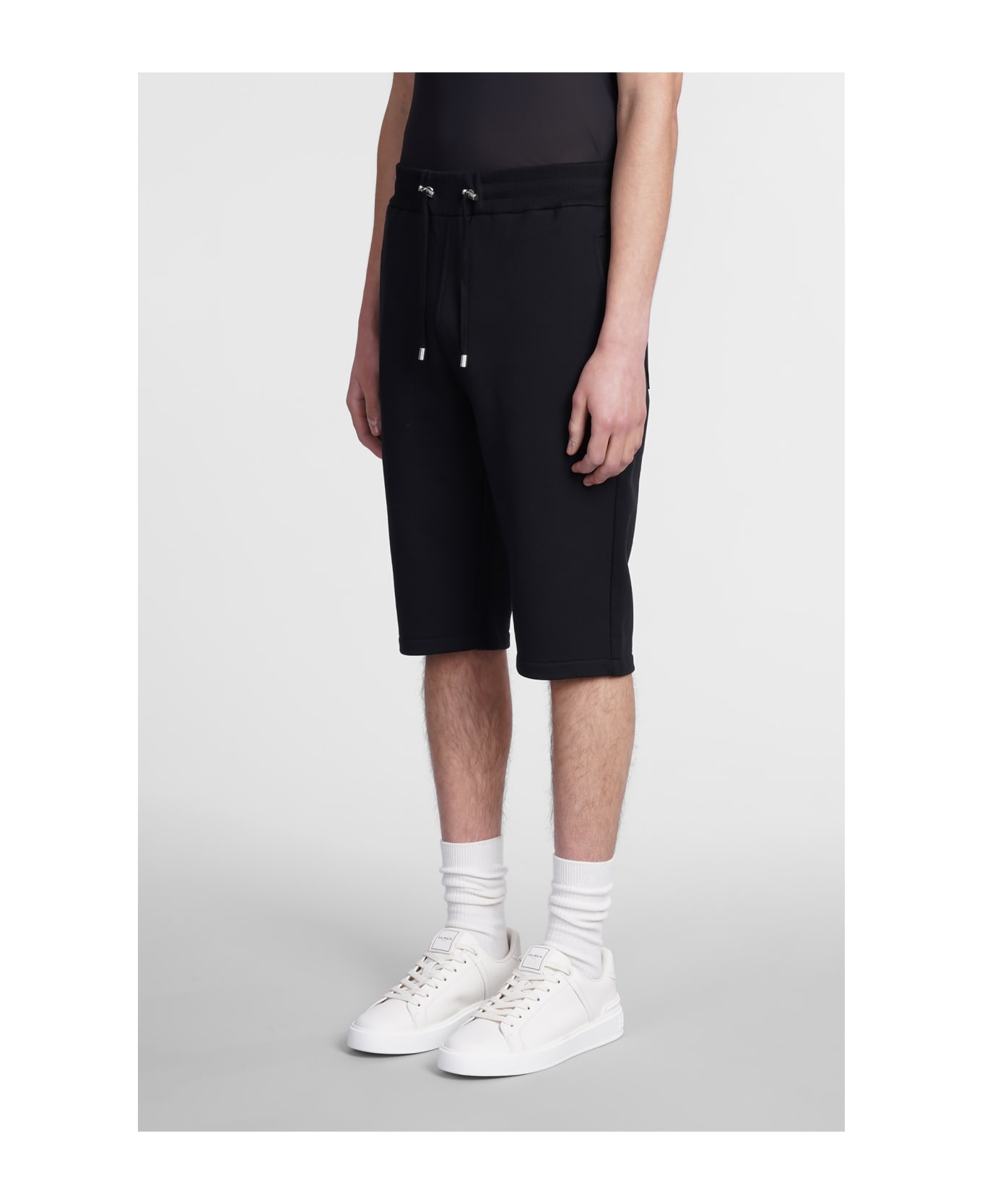Balmain Shorts In Black Cotton - black