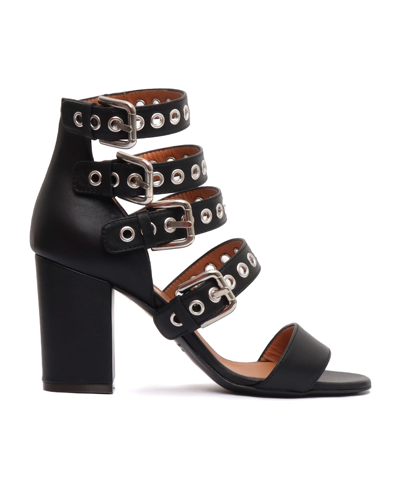 Via Roma 15 Sandals With 4 Straps - BLACK サンダル