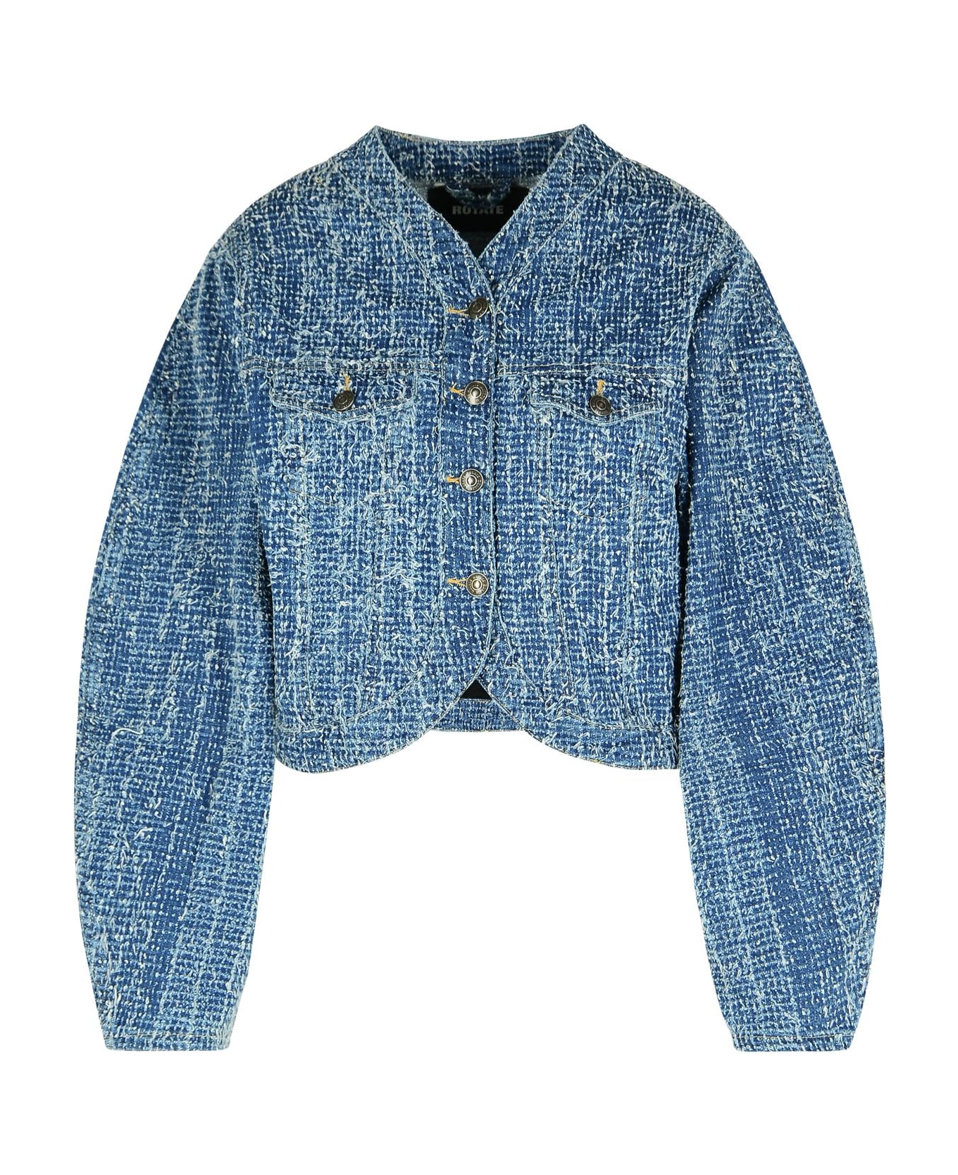 Rotate by Birger Christensen Blue Cotton Short Jacket - Blue