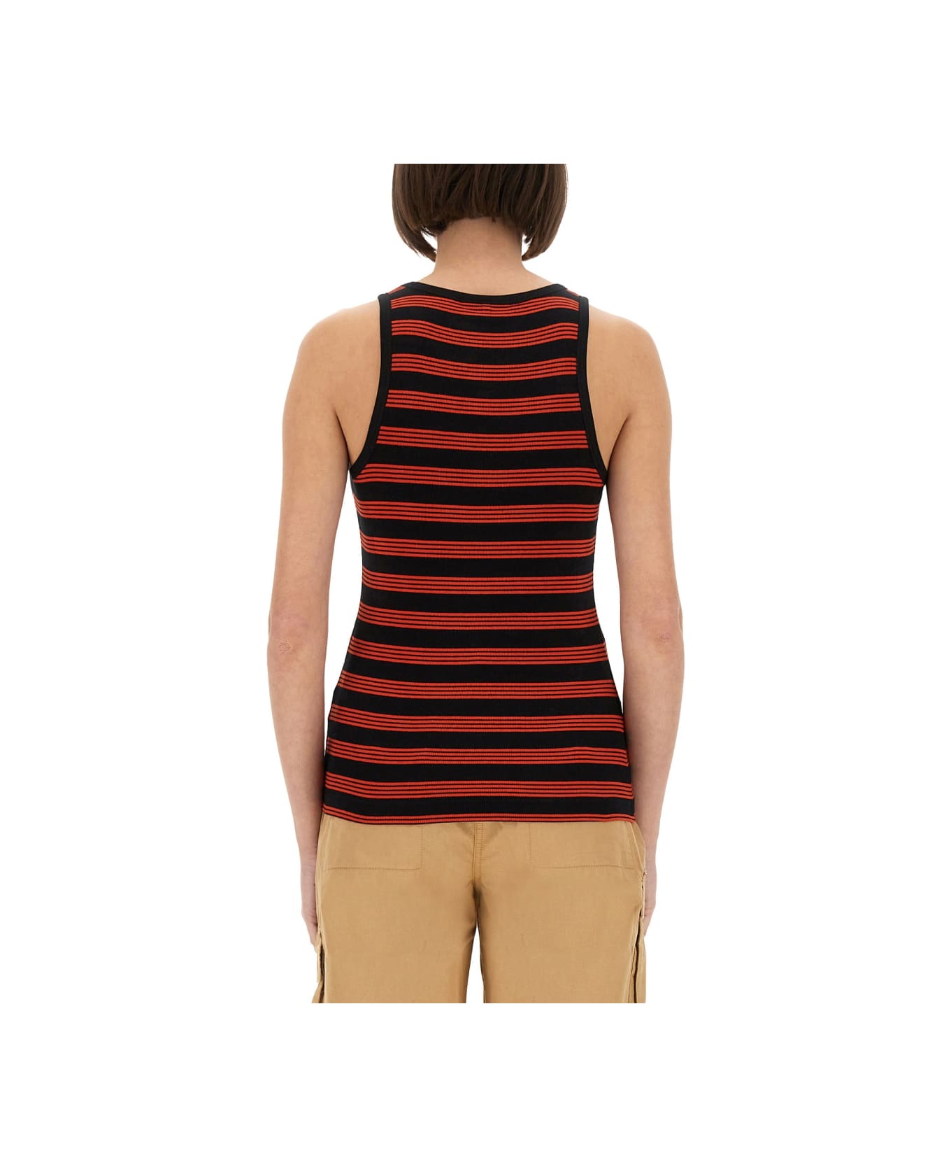 Ganni Ribbed Cotton Top - MULTICOLOUR