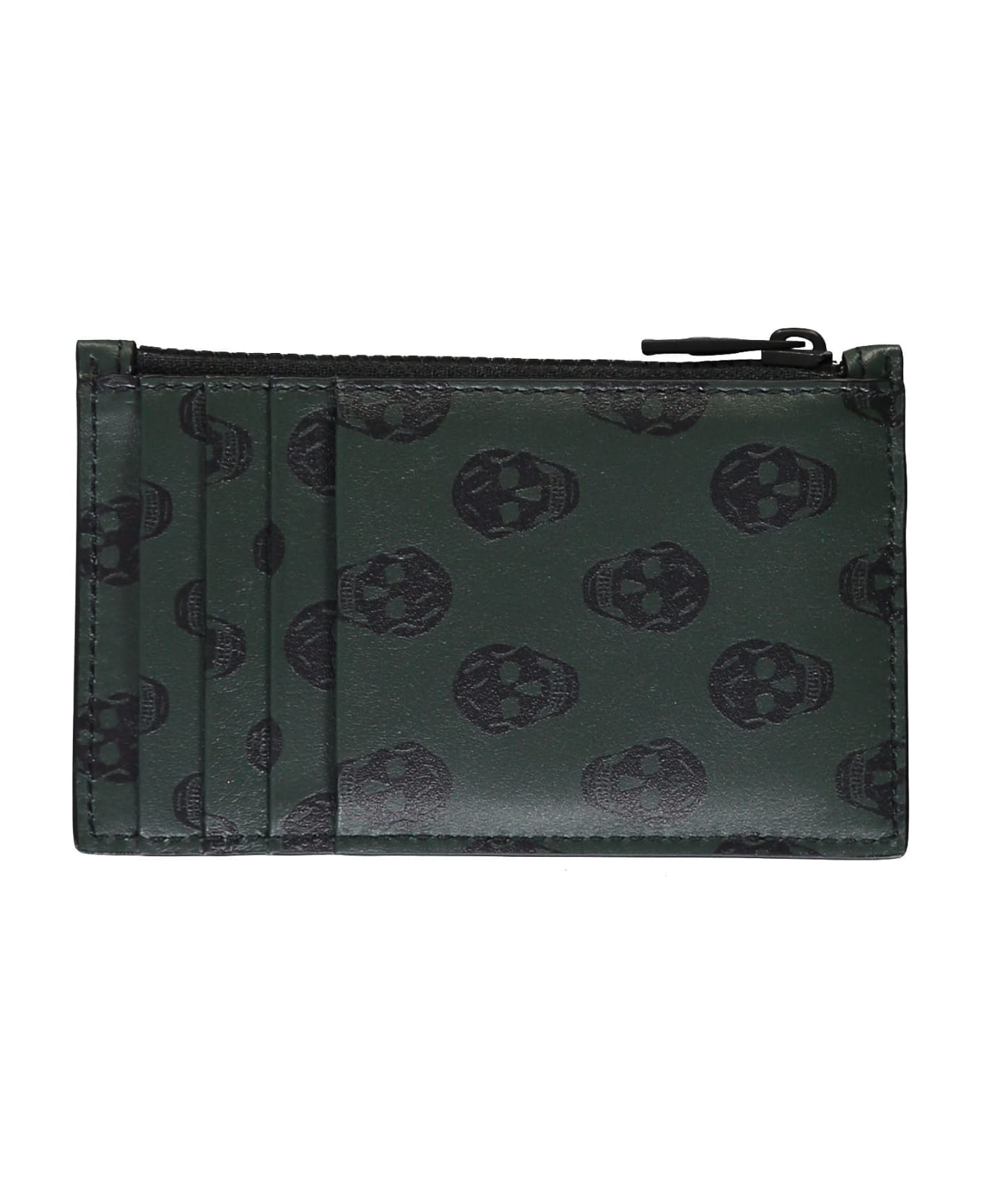 Alexander McQueen Leather Card Holder - green 財布