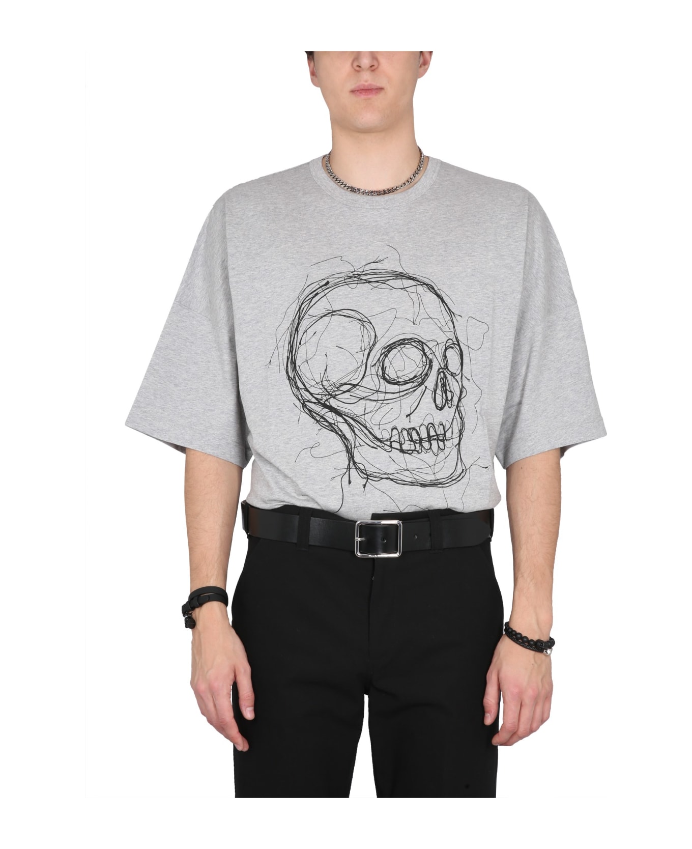 Alexander McQueen Skull Printed T-shirt - Grey