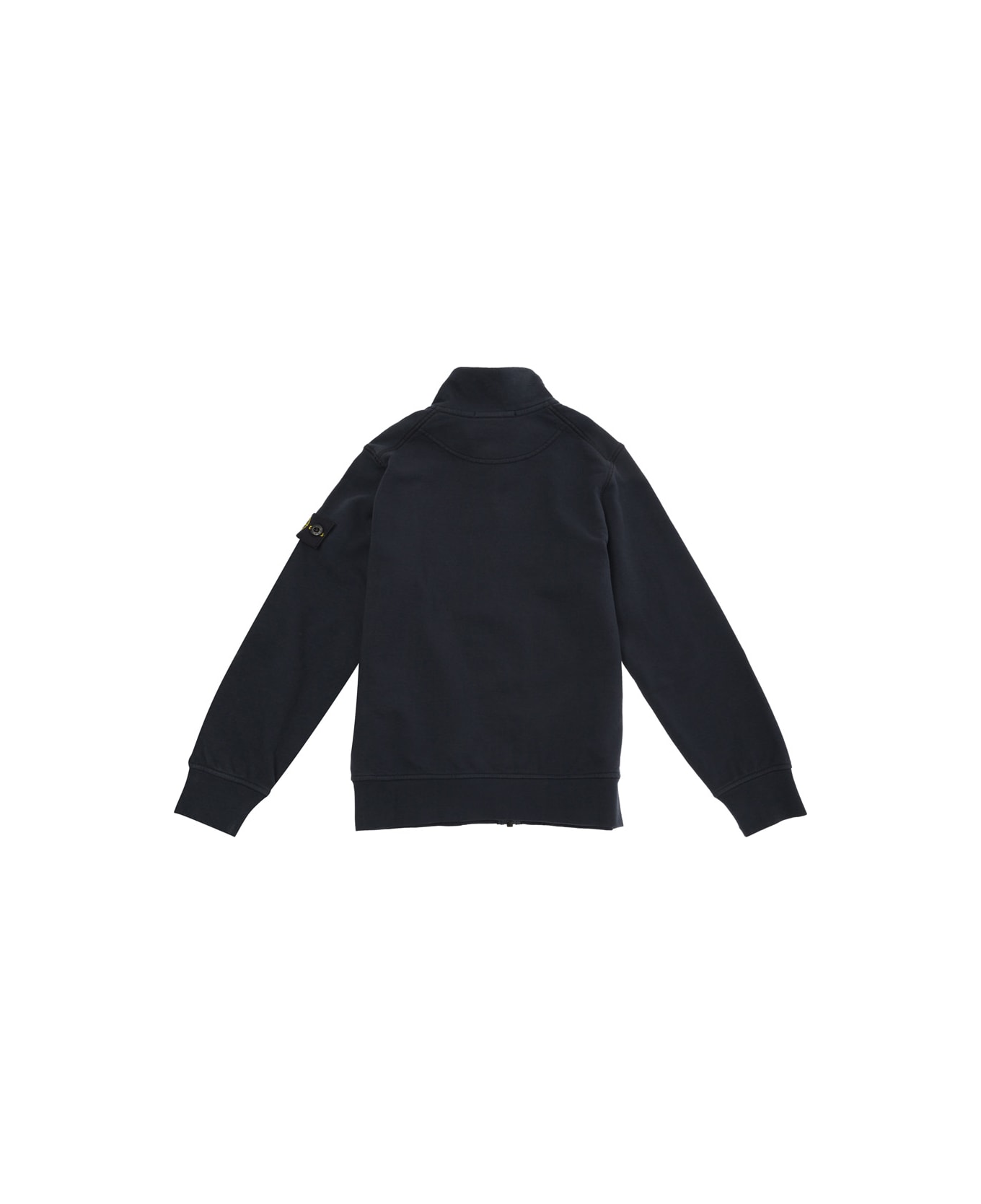 Stone Island Junior Blue Sweatshirt With Logo Patch In Cotton Boy - Blu ニットウェア＆スウェットシャツ