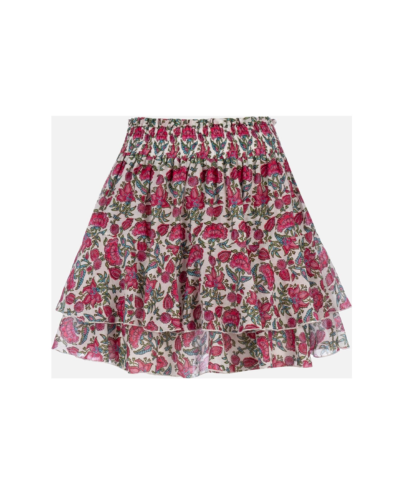 MC2 Saint Barth Woman Silk Voile Ruffled Mini Skirt Eivissa - WHITE