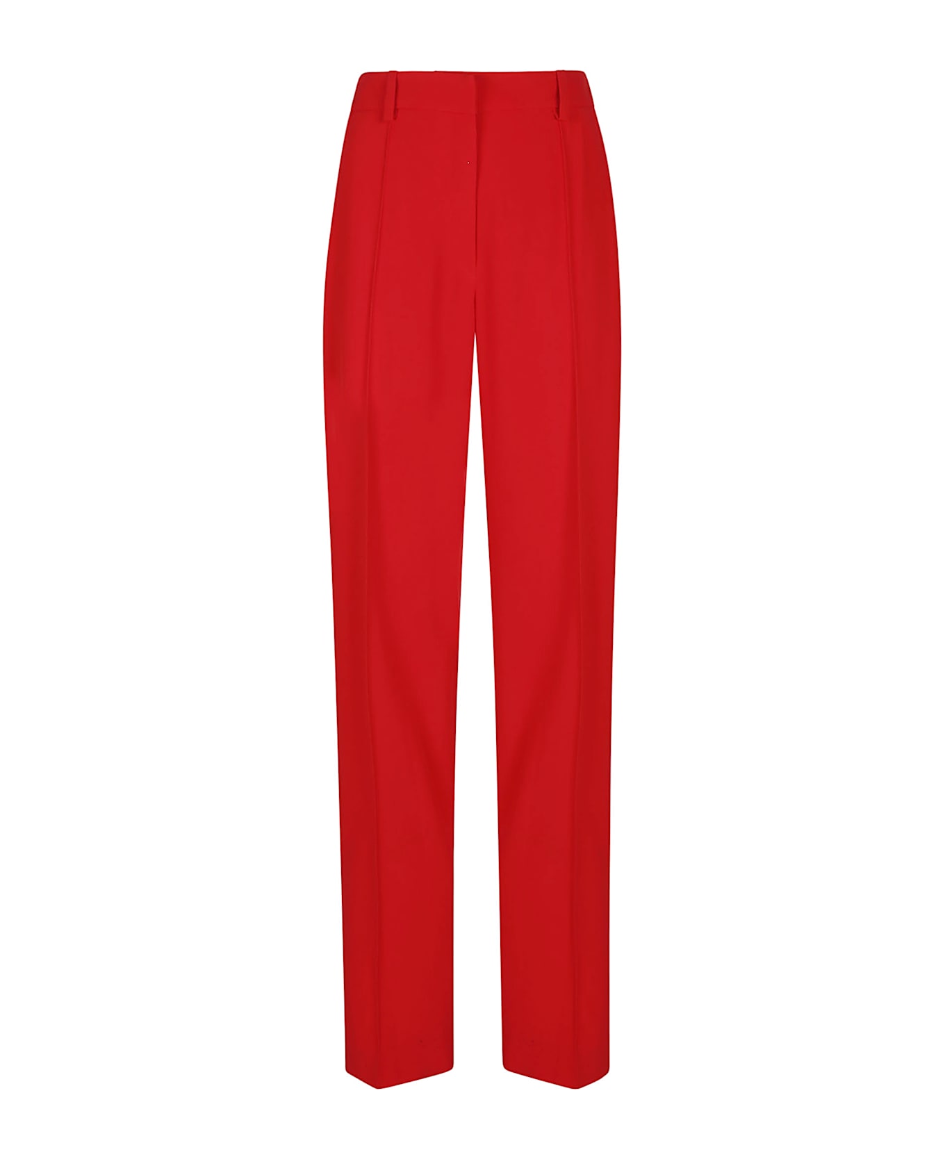 Balmain Tailored Crepe Straight Pants - Ce Rouge Fonce