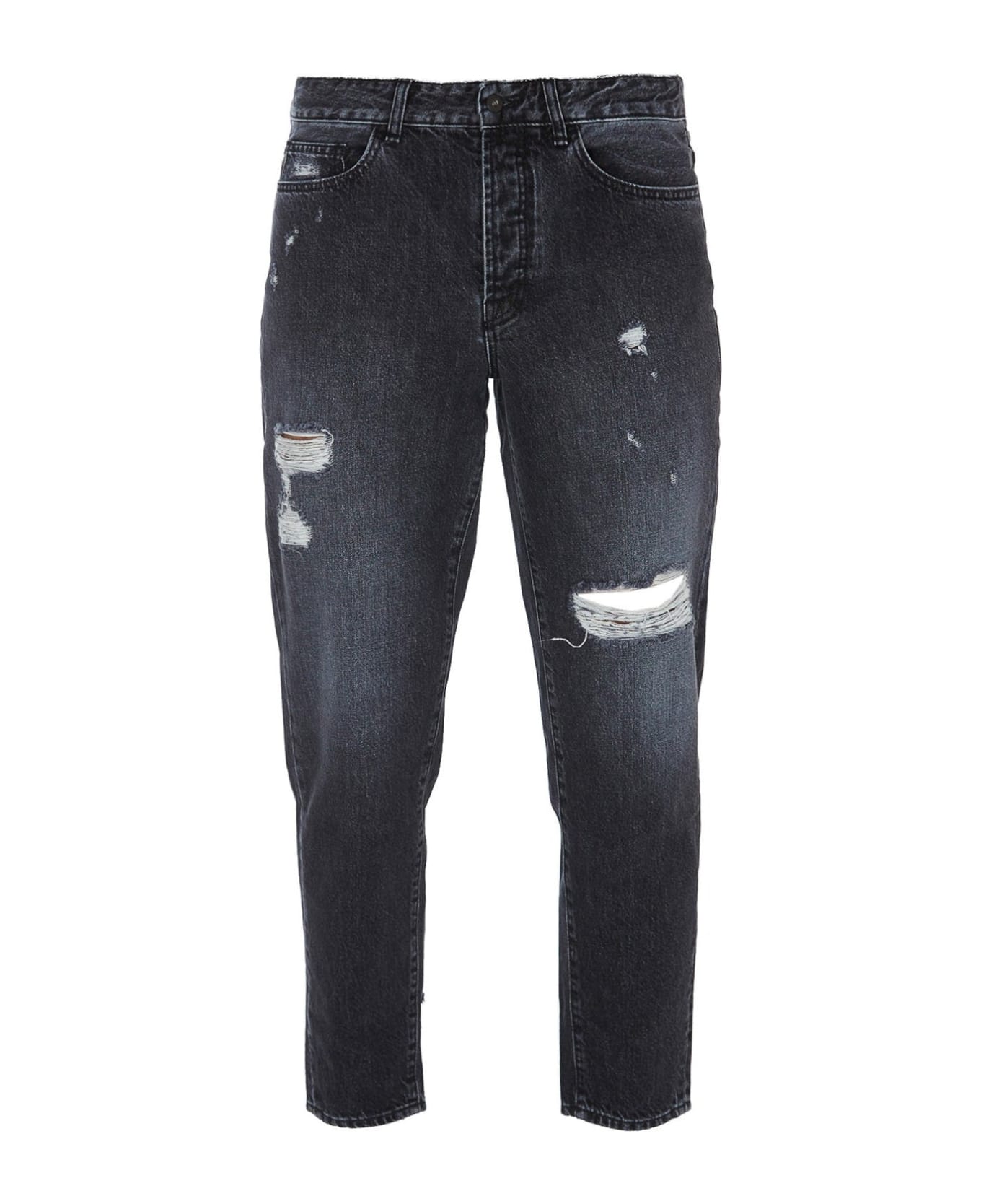 Marcelo Burlon County Of Milan Distressed Denim Jeans - Gray