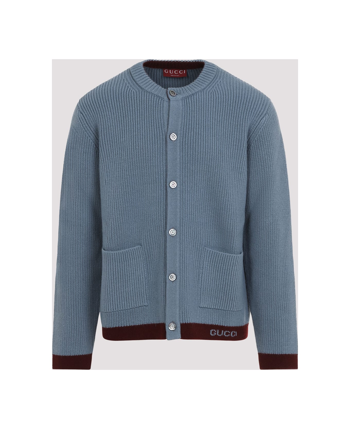 Gucci Wool Cardigan - Avio Bordeaux Mix