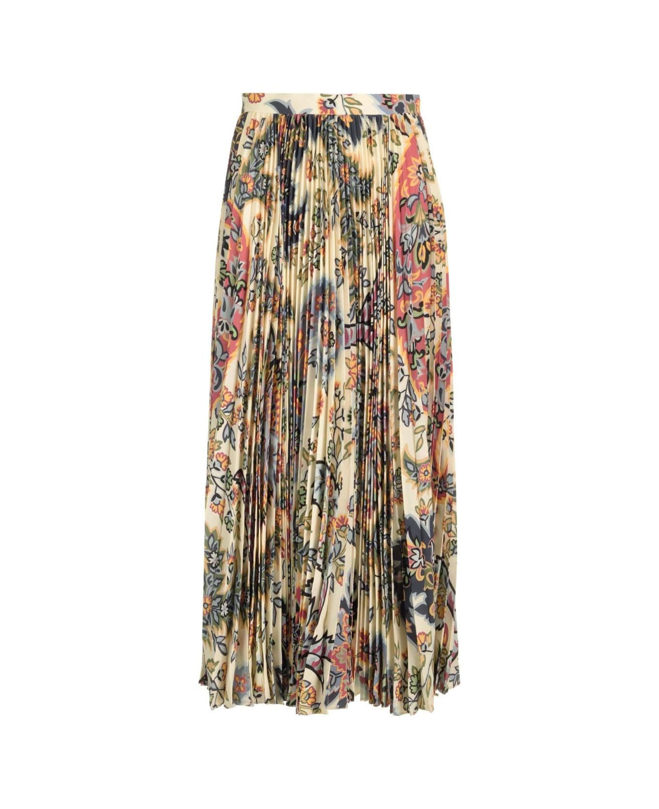 Etro Pleated Midi Skirt - STAMPA F.DO BEJGE