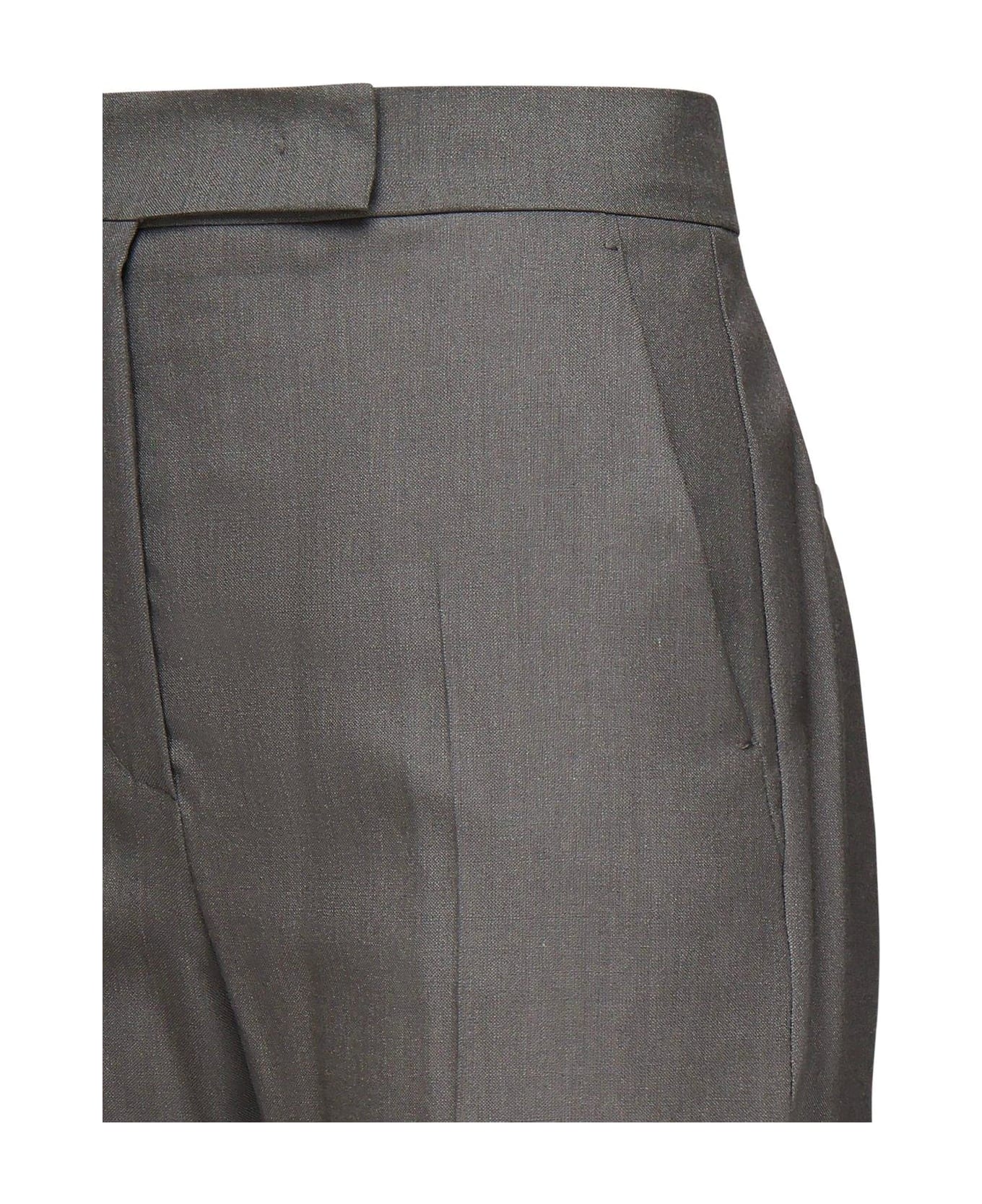 Max Mara Turbigo Pleat Detailed Striaght Leg Trousers - GREY