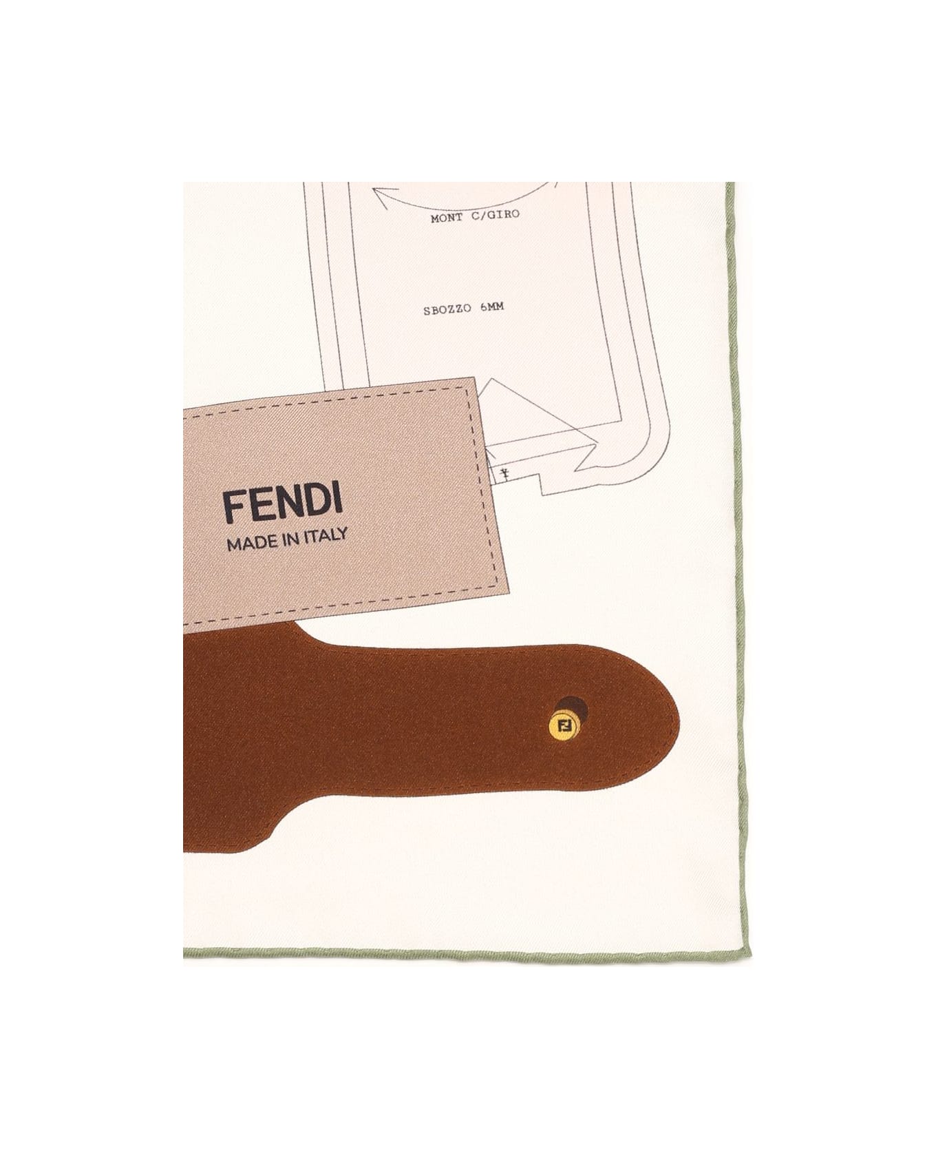 Fendi Silk Foulard Peekaboo Print - White