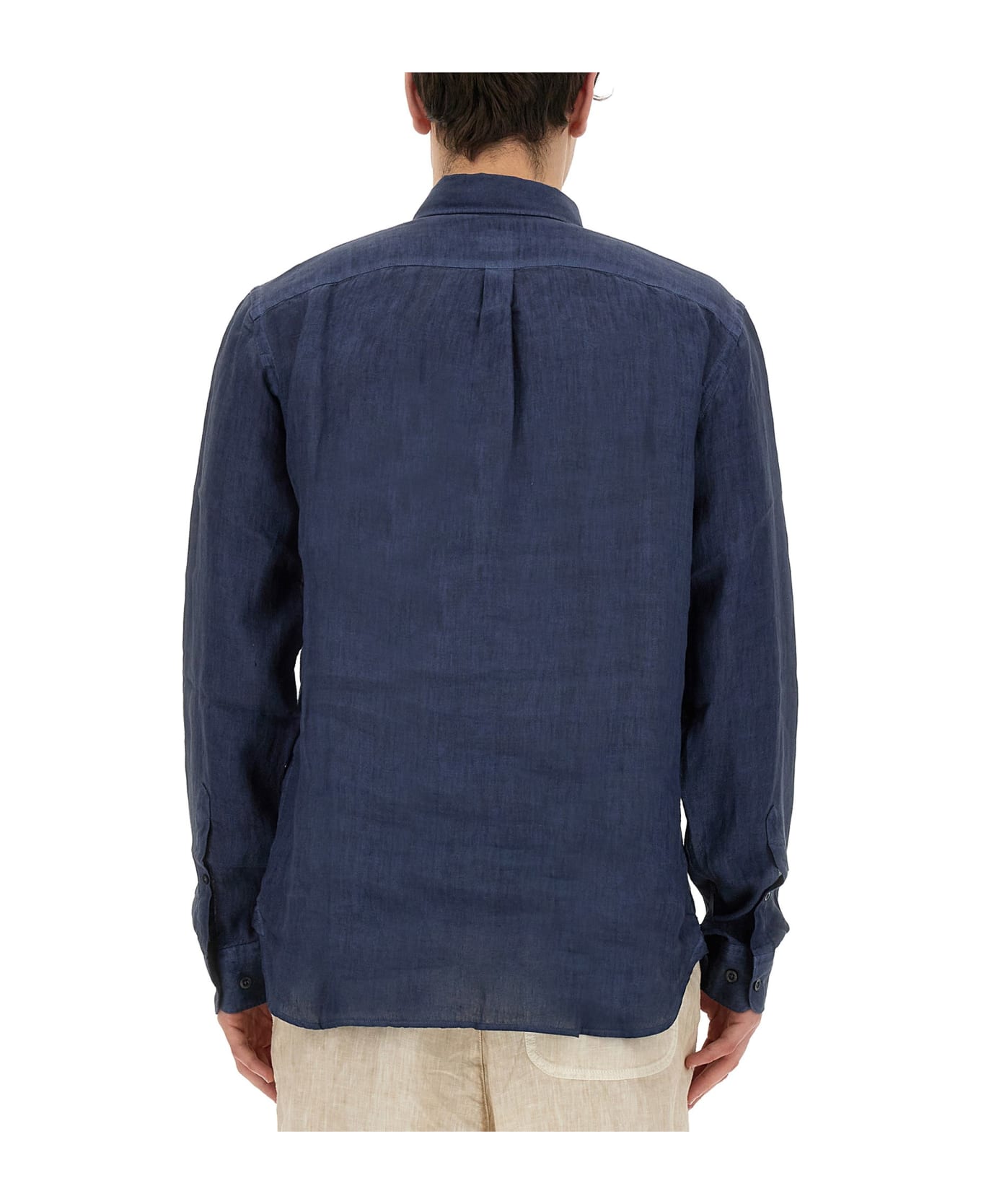 120% Lino Linen Shirt - Navy blue fade