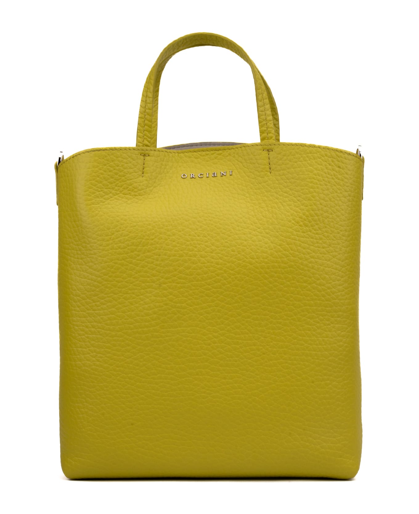 Orciani Ladylike S Soft Shopper In Yellow Leather - Giallo