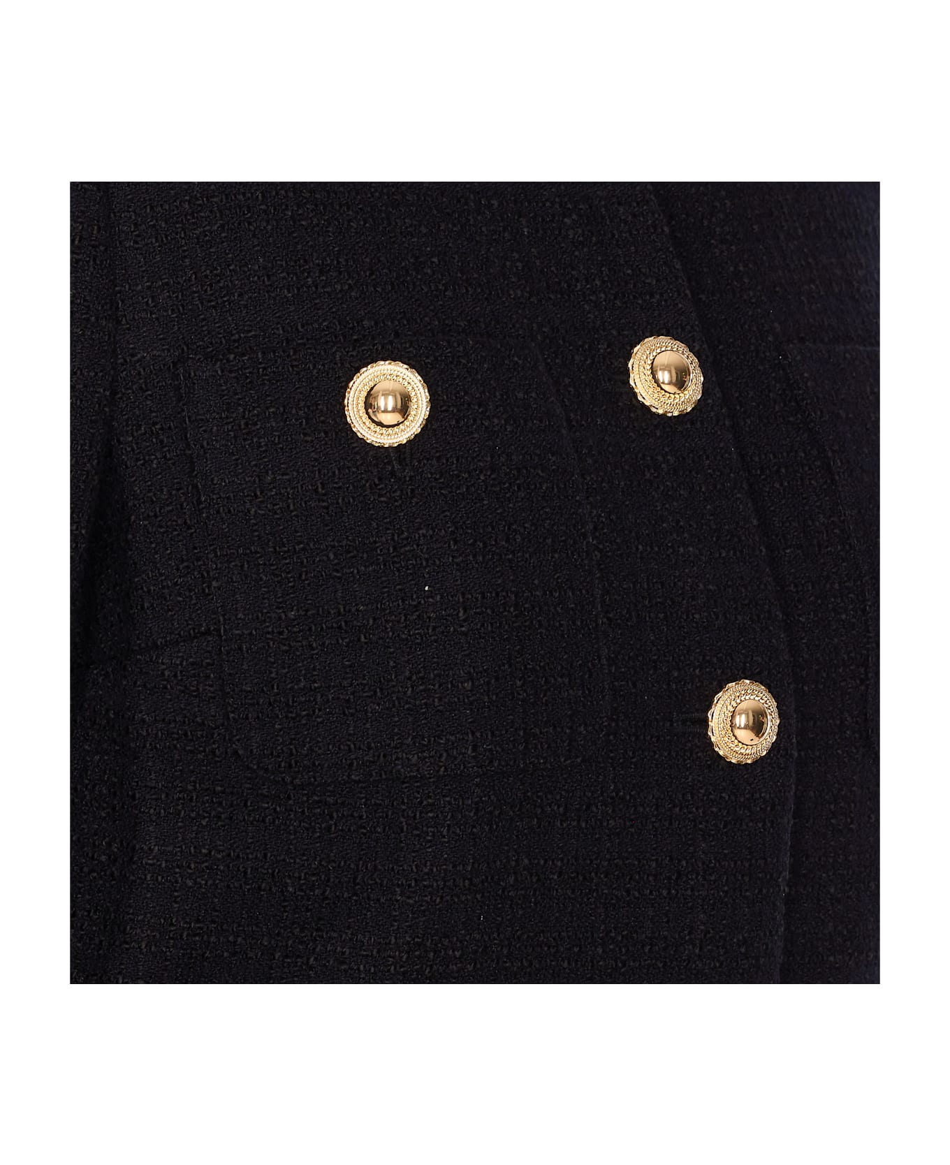 self-portrait Boucle' Fur Jacket - Black