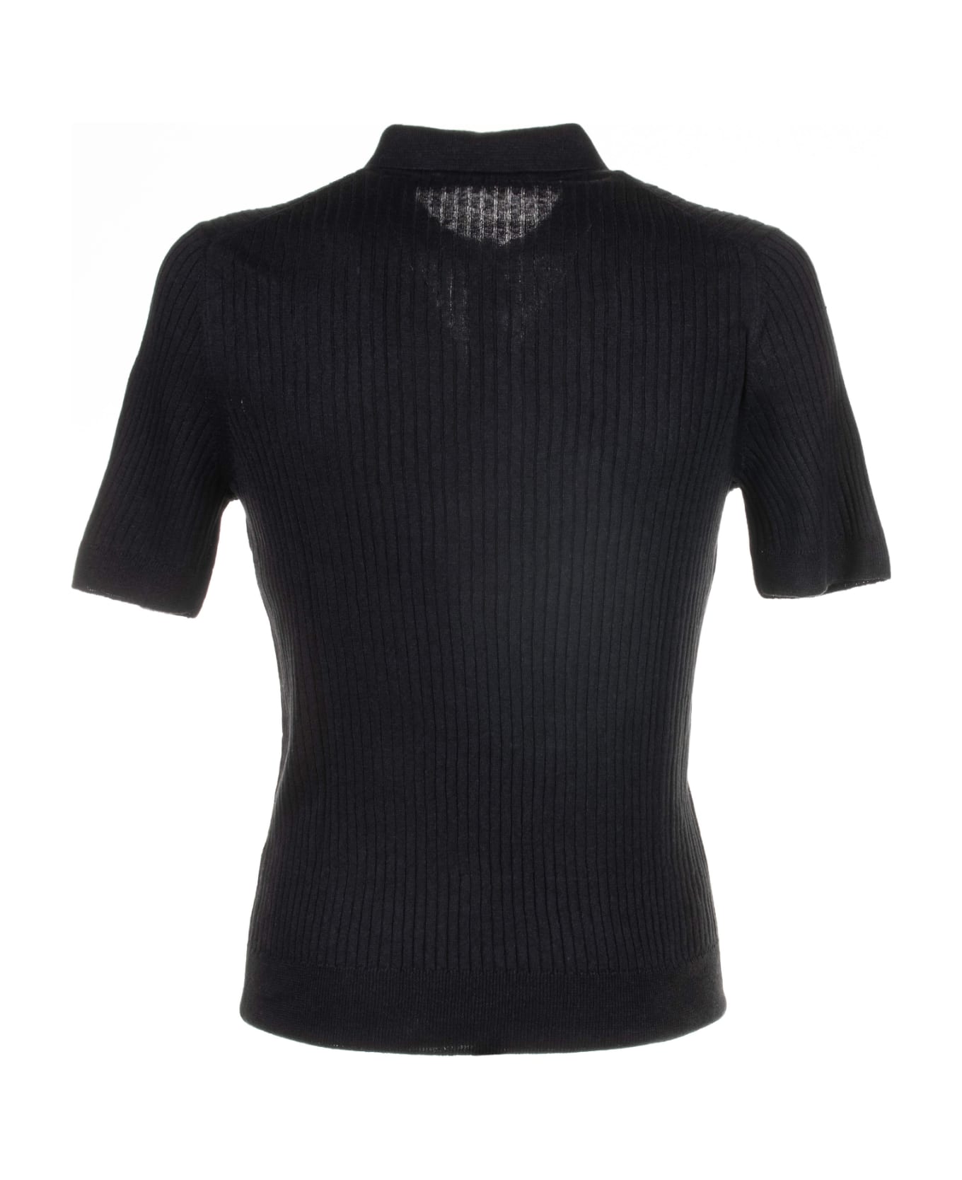 Tagliatore Black Short-sleeved Polo Shirt - NERO