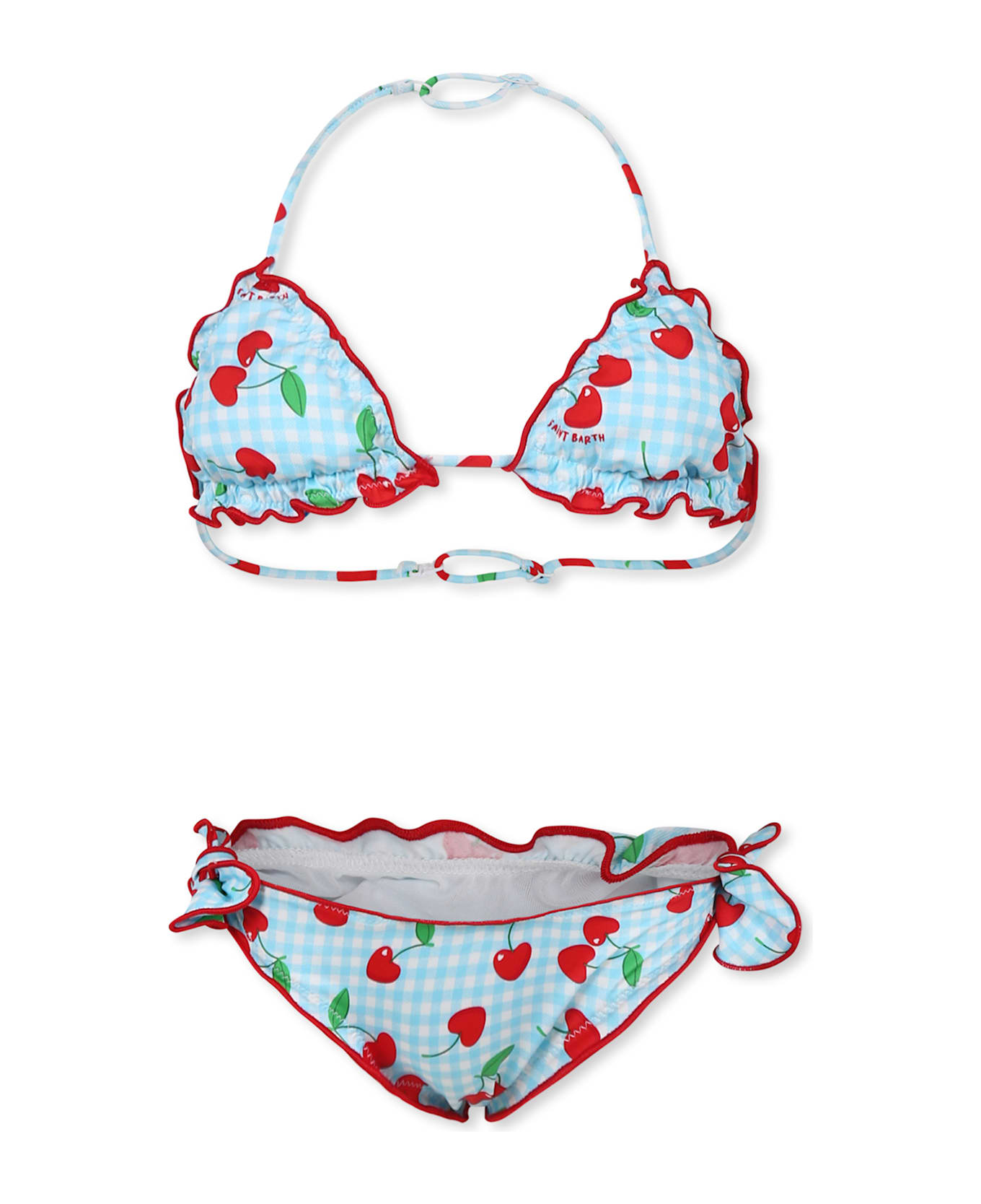 MC2 Saint Barth Light Blue Bikini For Girl With Cherries - Light Blue