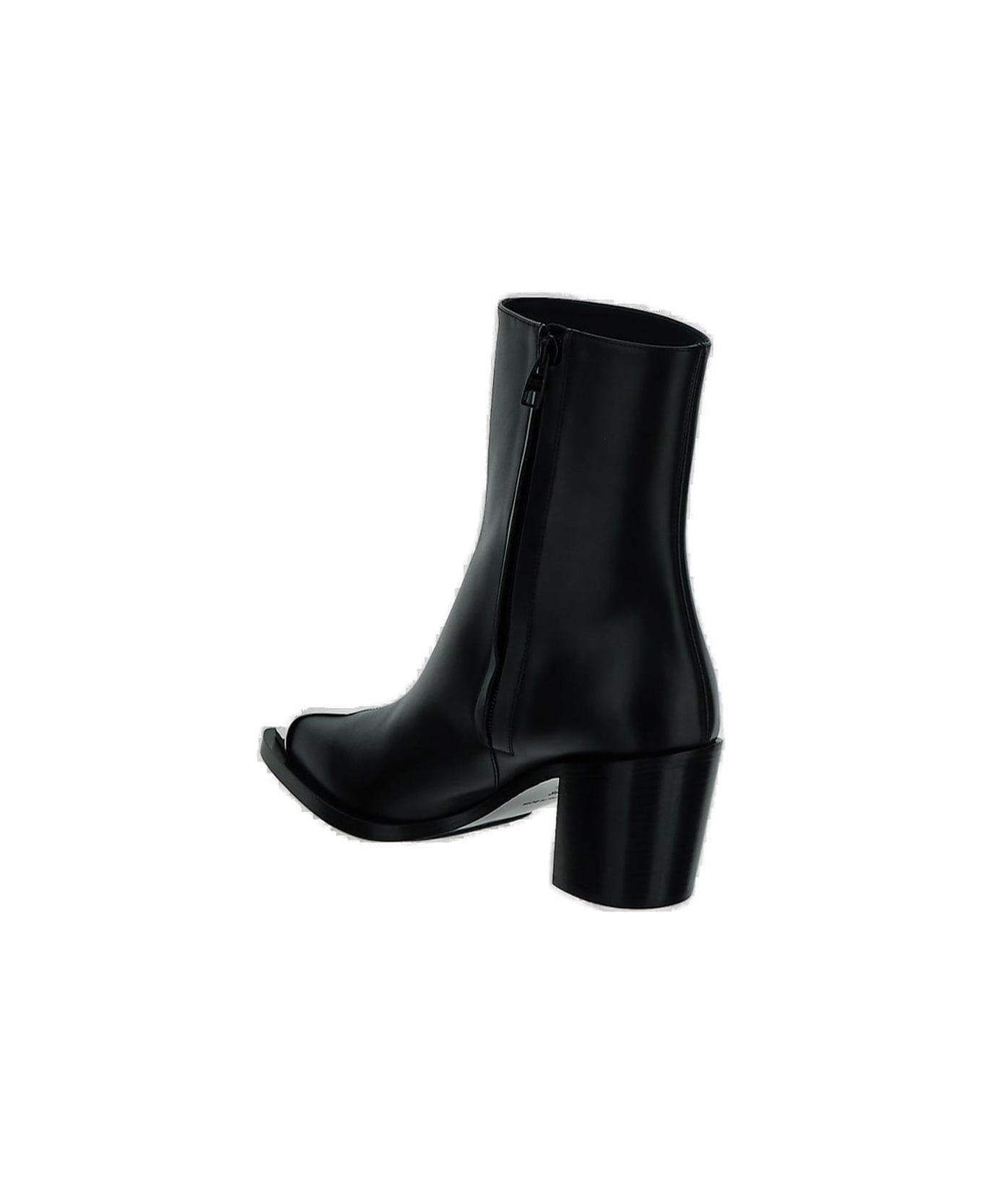 Alexander McQueen Punk Toe-cap Side-zip Boots - BLACKSILVER ブーツ