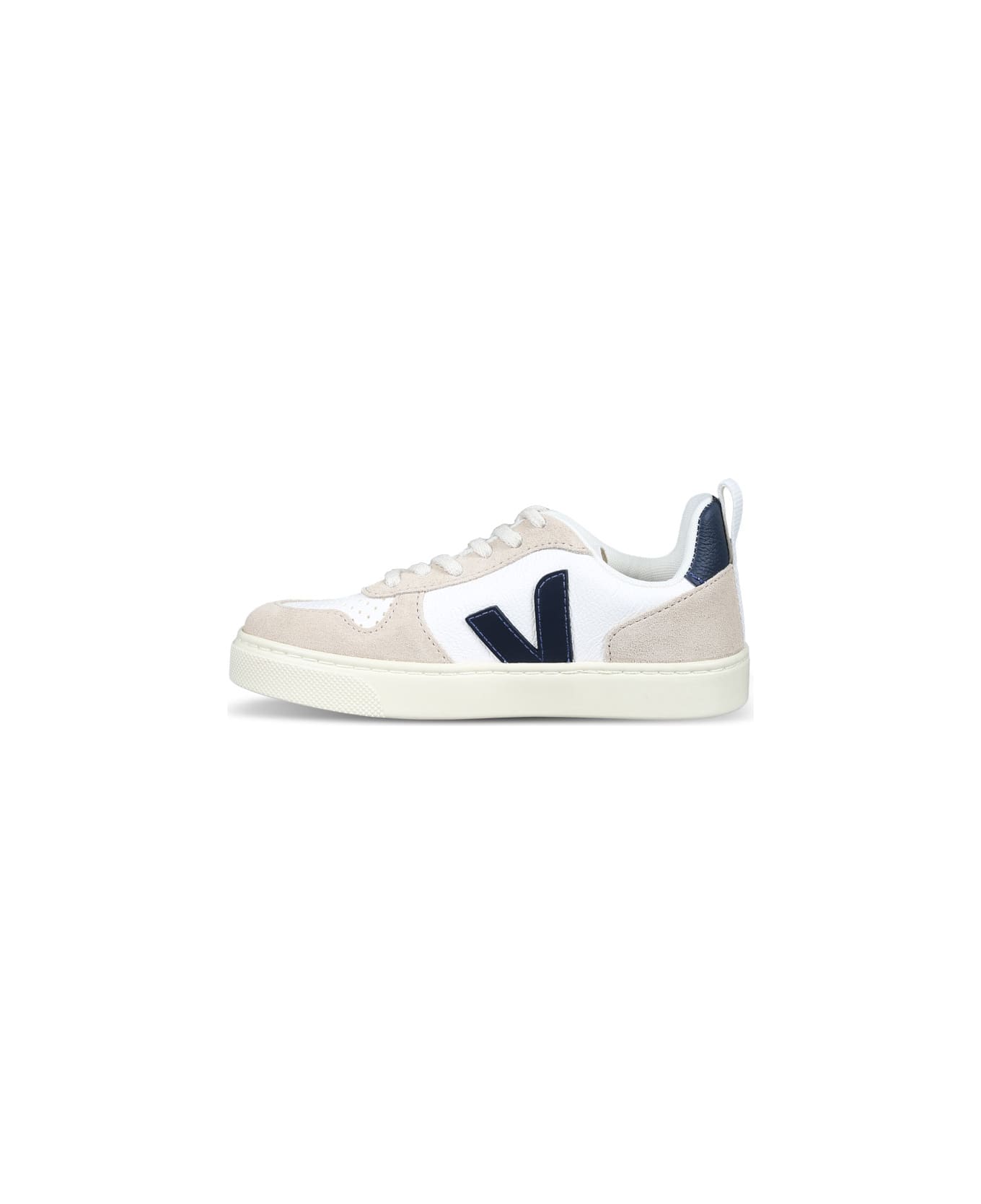 Veja Ivory Sneakers For Kids With Logo - Ivory