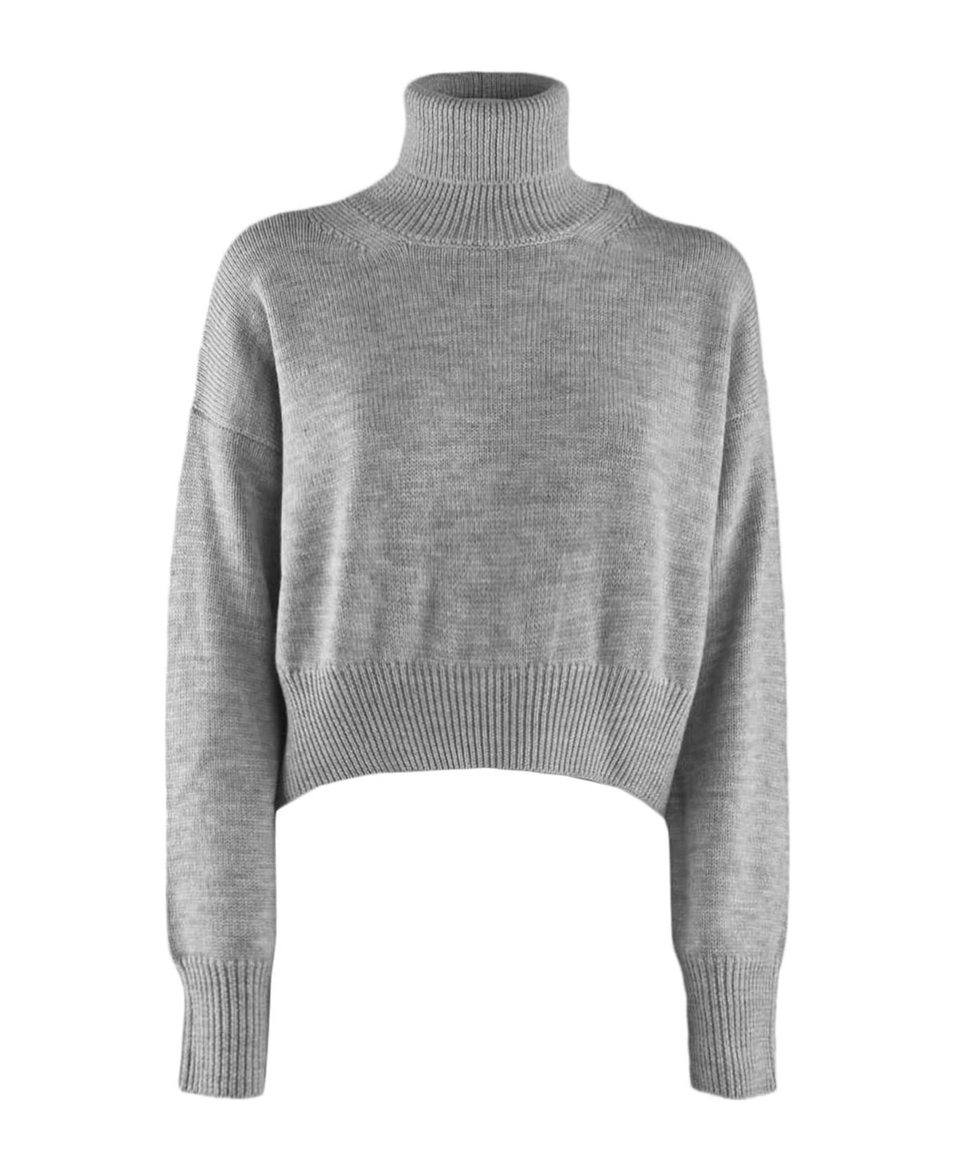 Dondup Grey Wool Dolcevita Sweater - Grey