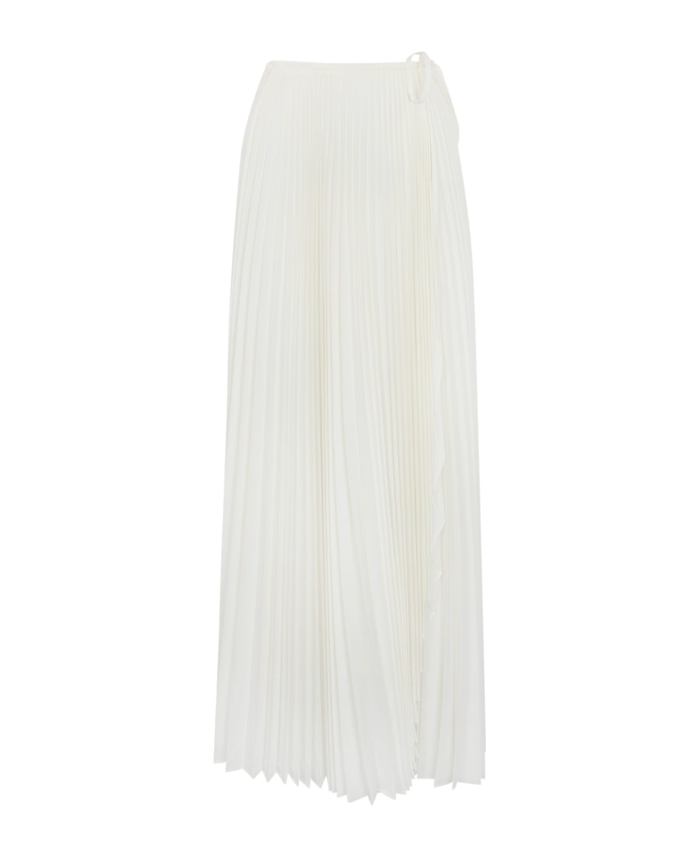 TwinSet Pleated Skirt In Crepe De Chine - Pearl