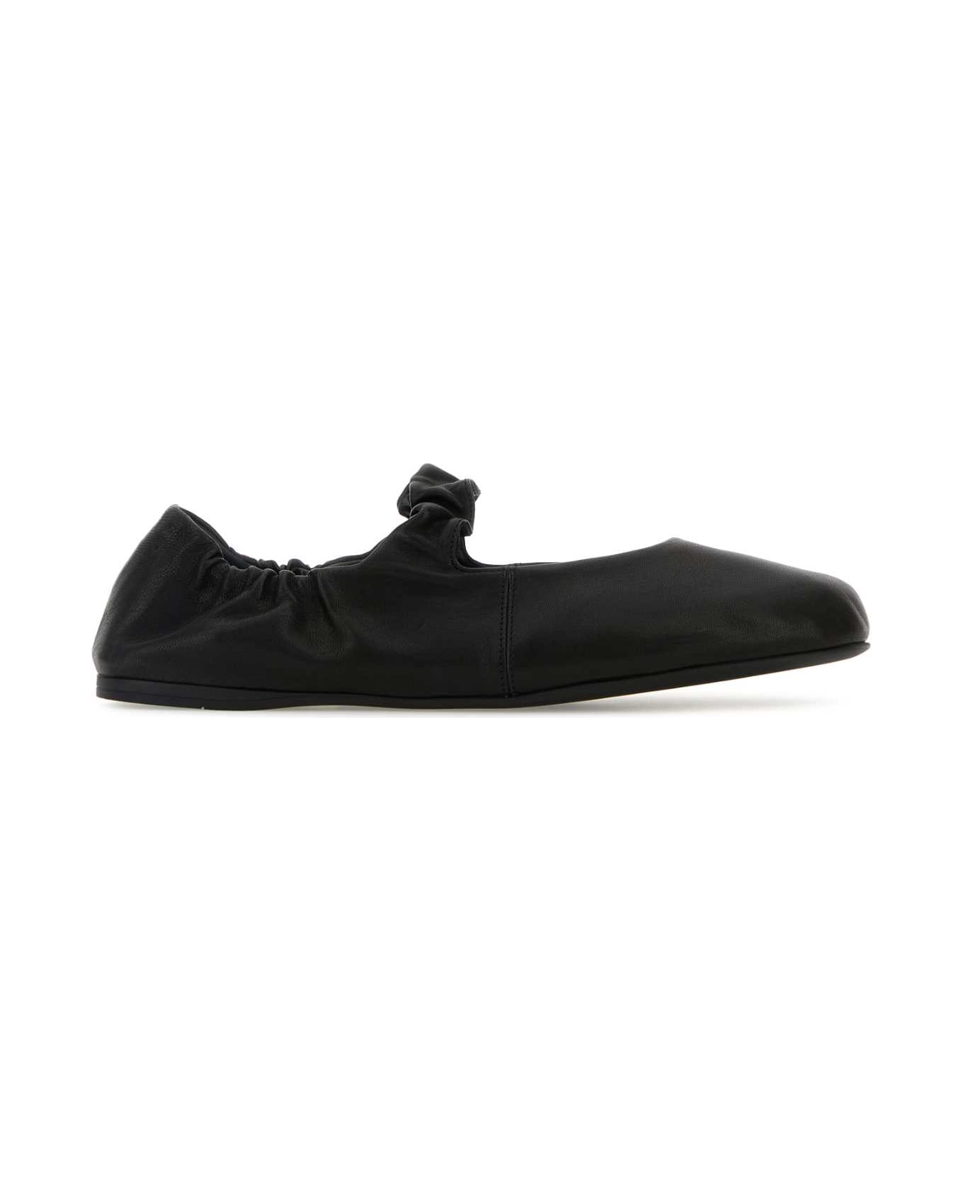 Miu Miu Black Nappa Leather Ballerinas - NERO