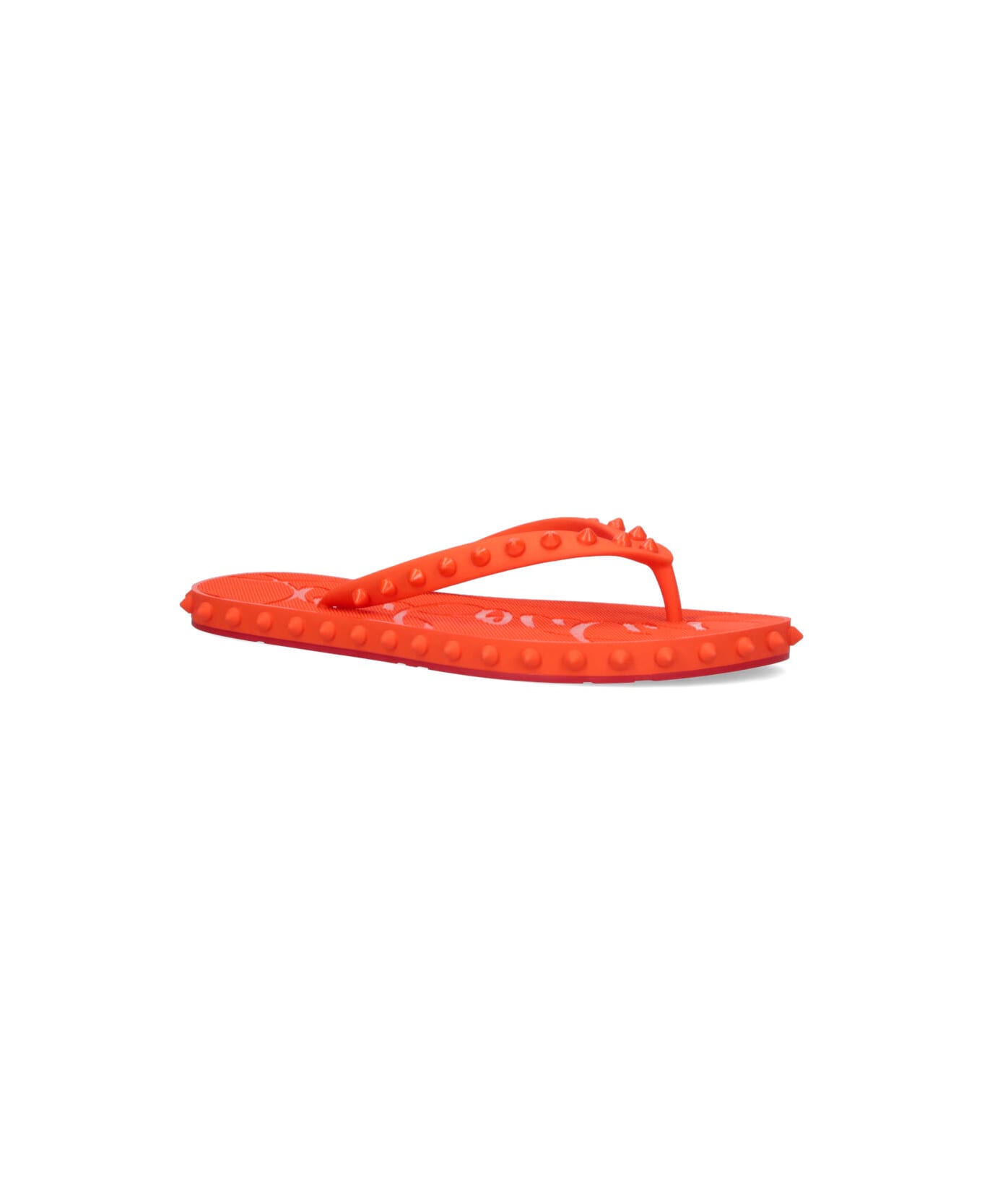 Christian Louboutin "super Loubi Flip" Thong Sandals - Orange
