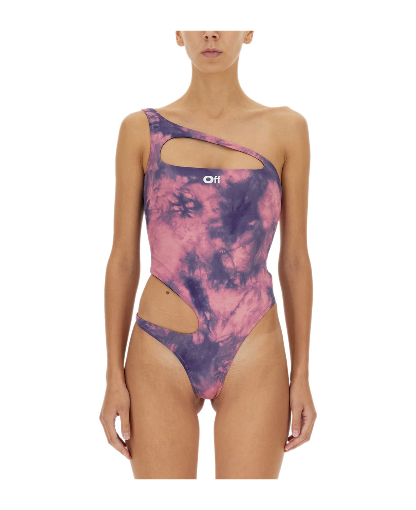 Off-White One Piece Swimsuit With Logo - MULTICOLOR