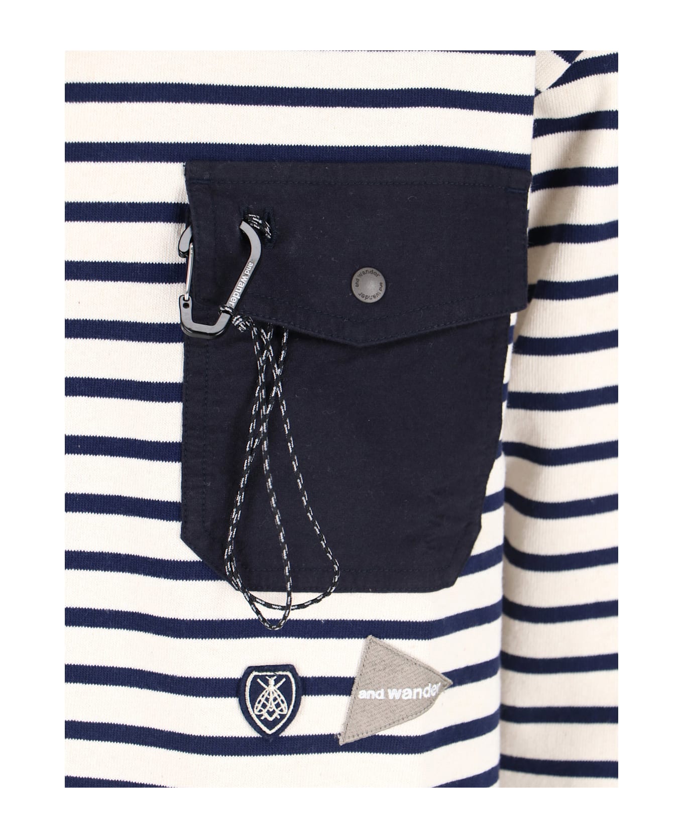 And Wander X Orcival 
hs
 Striped T-shirt - White