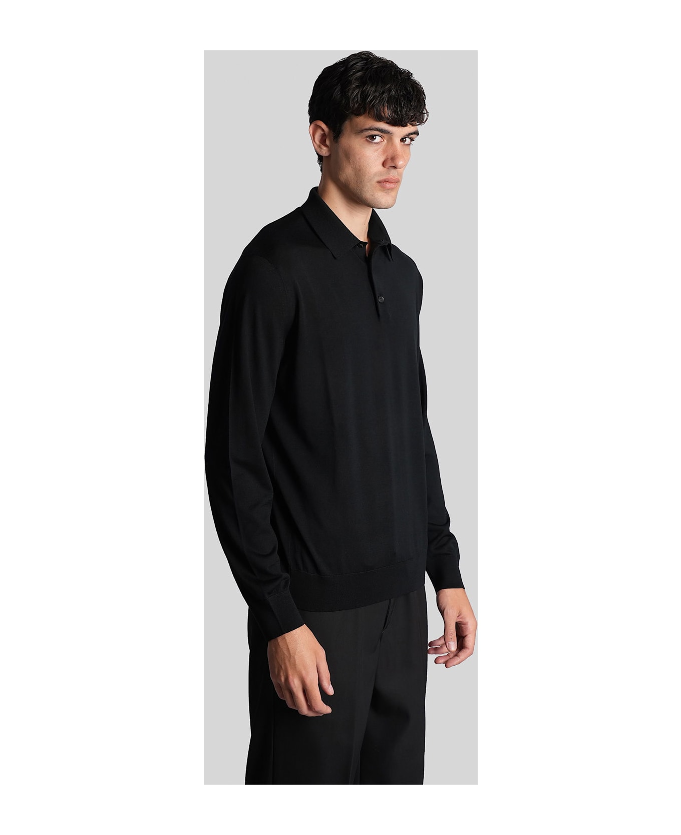 Zegna Polo In Black Wool - black